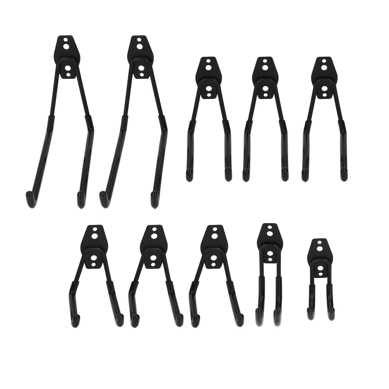 Set Bestehend Aus 10 Garagenhaken, Einem Wandmontierten Fahrradständer, Einer Werkzeugaufbewahrung Und Deckenhaken Für Den Garten.