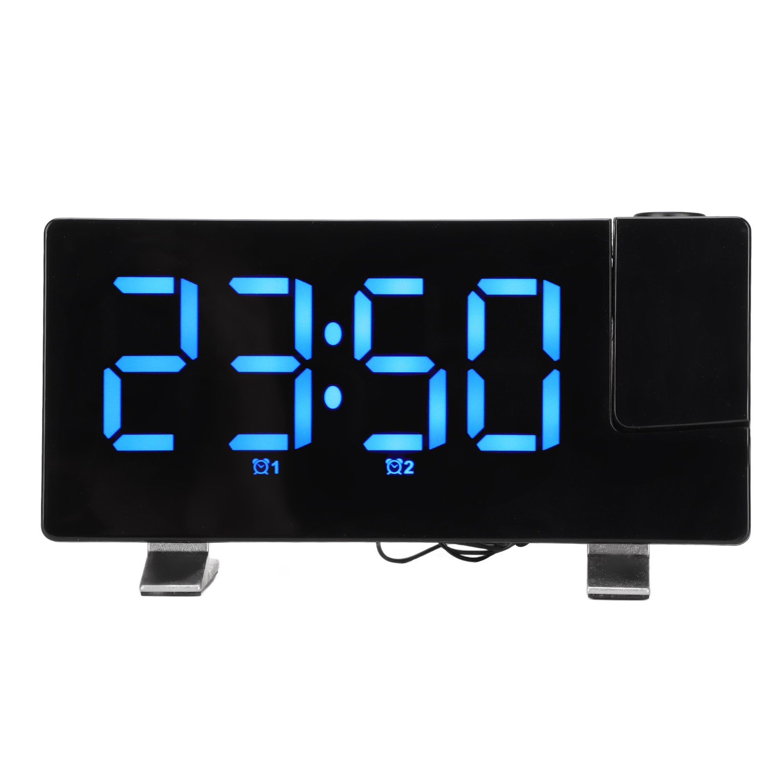 Digitaler Wecker Mit 180°-projektion An Decke Oder Wand, Usb-betrieben, Ideal Für Tiefschläfer, Kinder Und Senioren. Blaue Schrift.