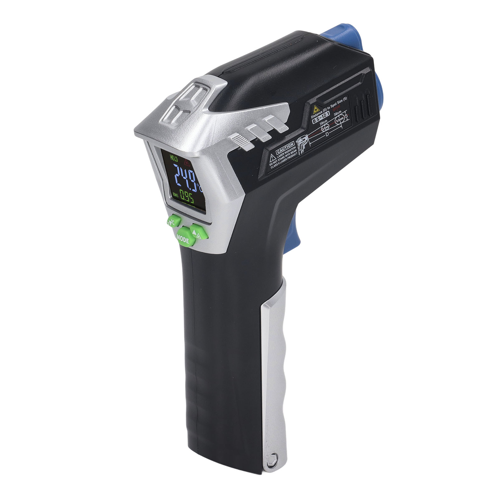 Infrarot-thermometer Mit Hintergrundbeleuchtetem Lcd-display, Automatischer Abschaltfunktion Und Batteriestandsanzeige. Industrielles Temperaturmessgerät.