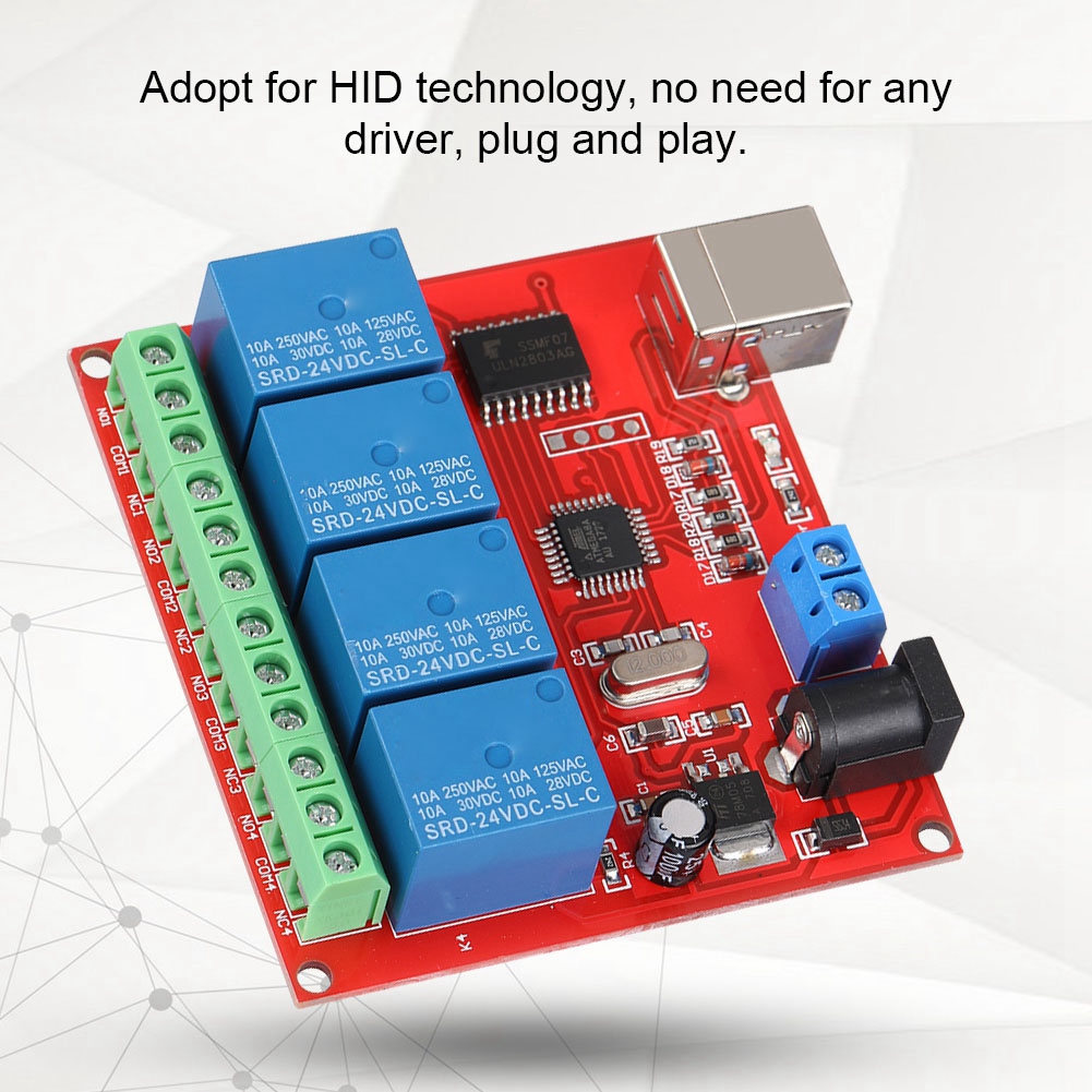 Erweiterungsplatine Für 4-kanal 24v Usb Smart-relais-steuermodul Für Computer