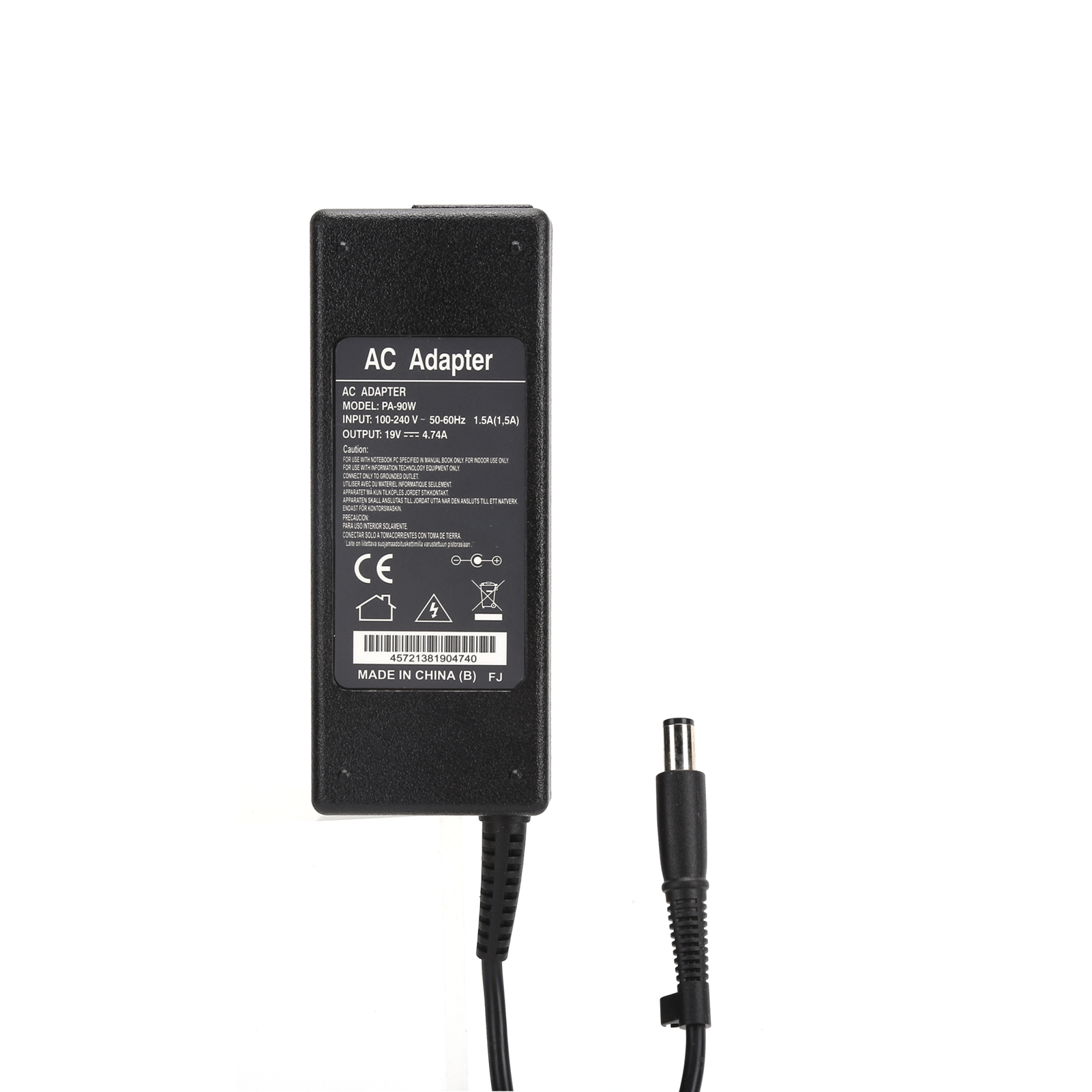 19v 4,74a 90w Computer-netzteil Mit 7,4 X 5,0 Mm / 0,3 X 0,2 Zoll Rundstecker Für Hp 100v-240v