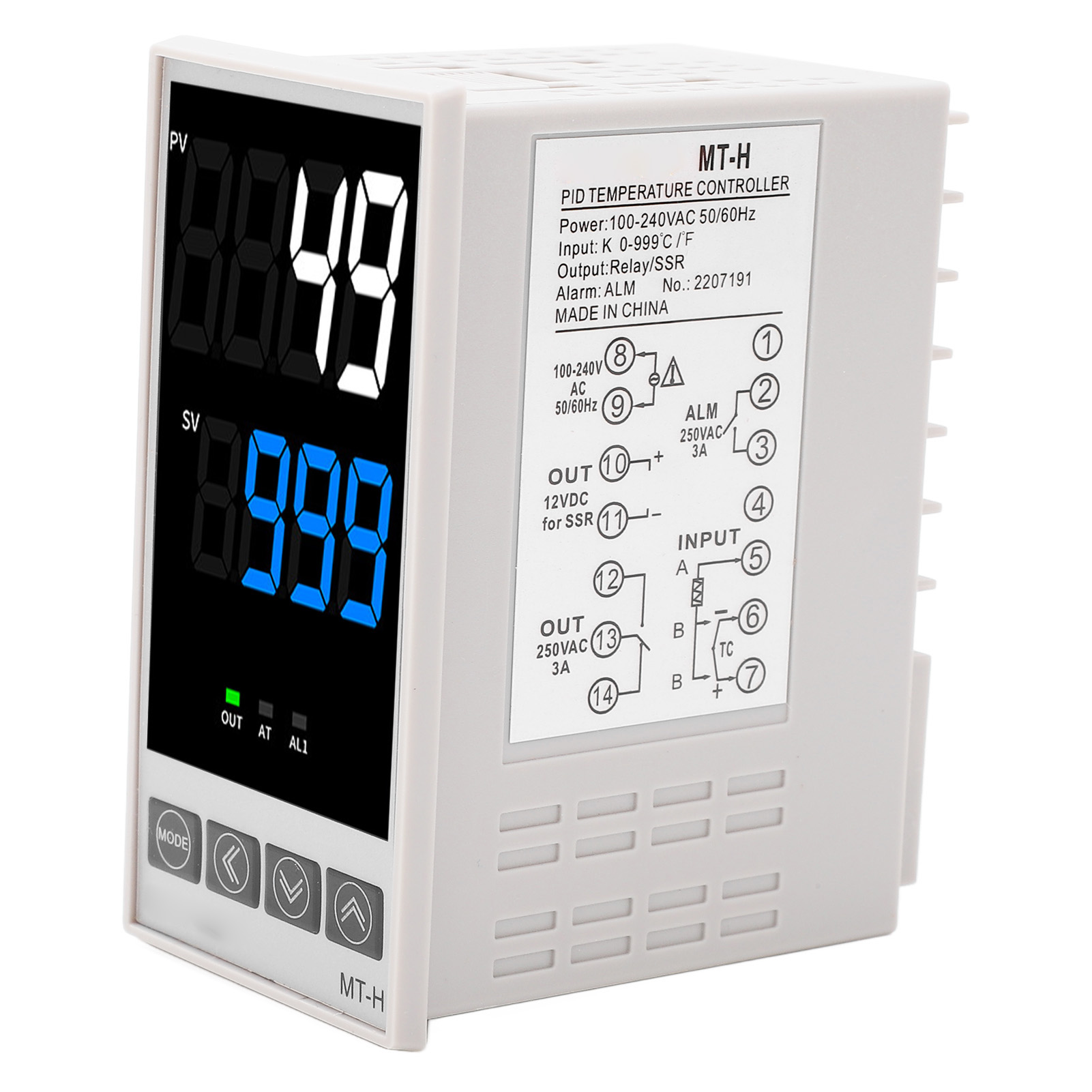 Pid-temperaturregler-set Mit Intelligenter Digitalanzeige Und Automatischer Temperaturregelung, Ac100-240v, 48 X 96 Mm