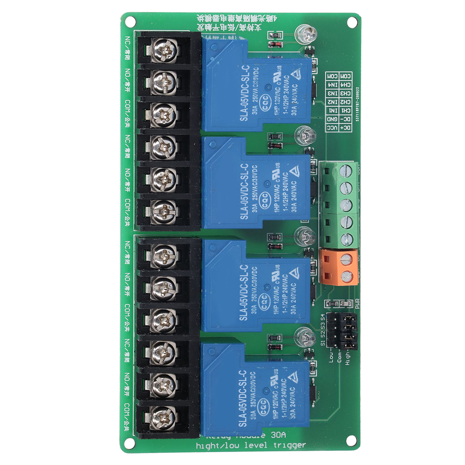 4-kanal-relaismodul (30 A), Hoch-/niederpegel-stromrelais Mit 5-v-isolationsoptokoppler