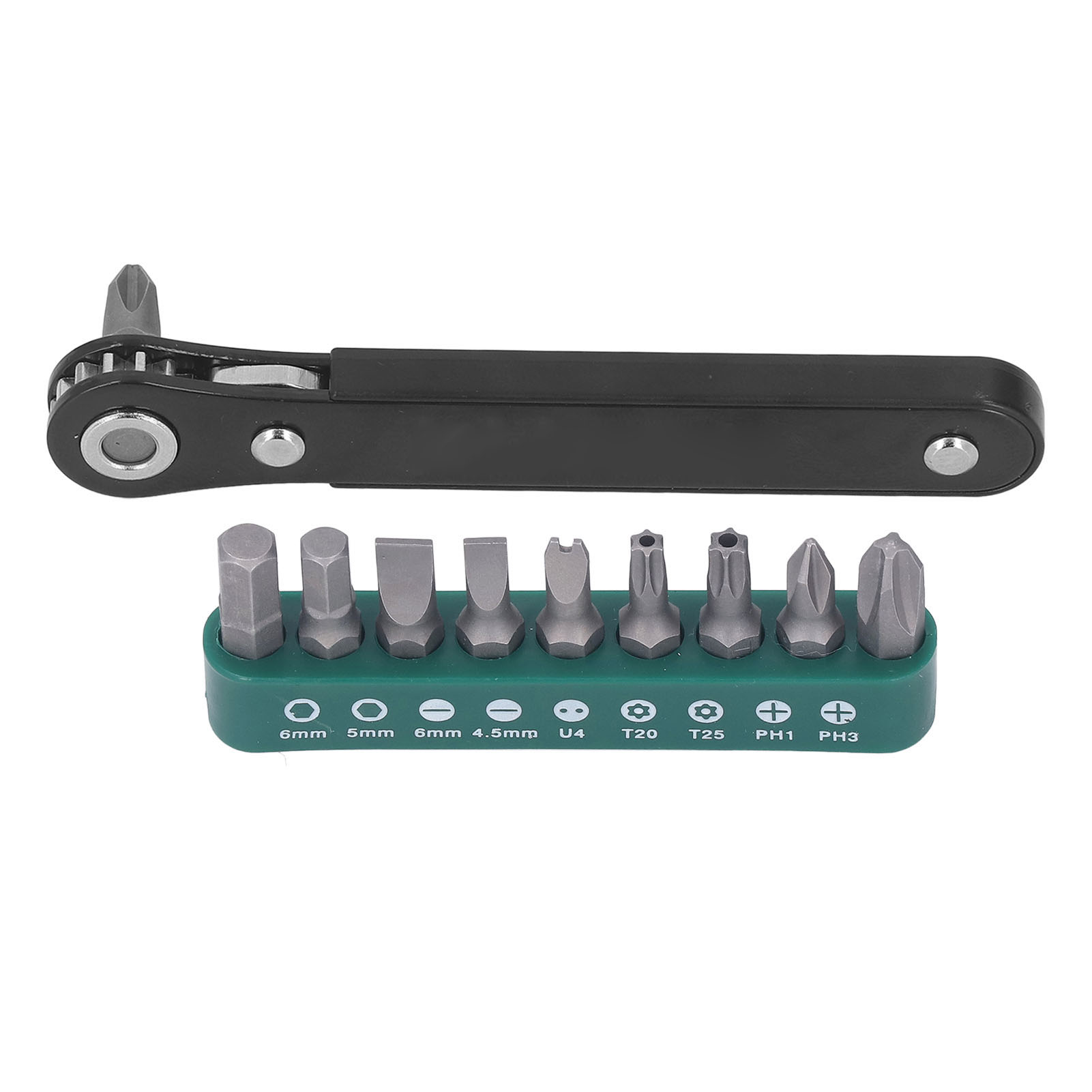 Set Mit 11 Mini-1/4"-taschenschraubendrehern, Edc-mikrowerkzeug, Ratschenschlüssel Mit Hohem Drehmoment, 90°-umschaltgriff