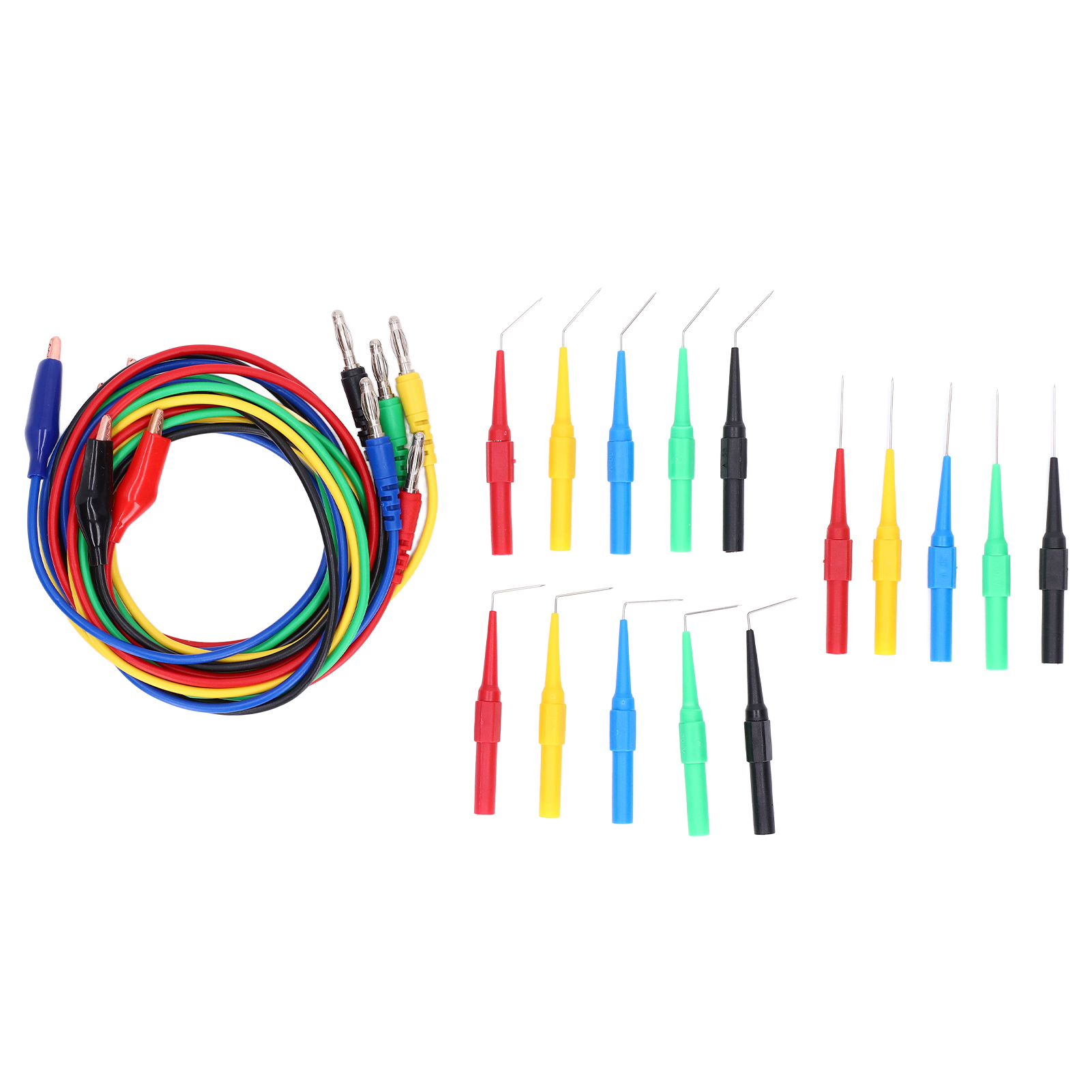 Bananenstecker-prüfleitungssatz Mit Vernickelten Klemmen Und Rückseitigen Prüfstiften Für 4-mm-multimeter Jt8005por