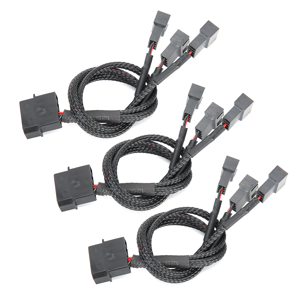 3-teiliges Verlängerungskabel, 1-zu-3-wege-splitter Mit Ummantelung, 4-pin-auf-4-pin-+3-pin-+3-pin-adapter