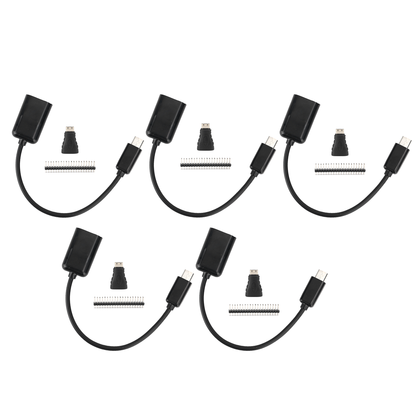 5er-pack Micro-usb-auf-otg-kabel, Hdmi-buchse-auf-mini-hdmi-stecker-adapter, Gpio-anschluss Für Raspberry Pi Zero