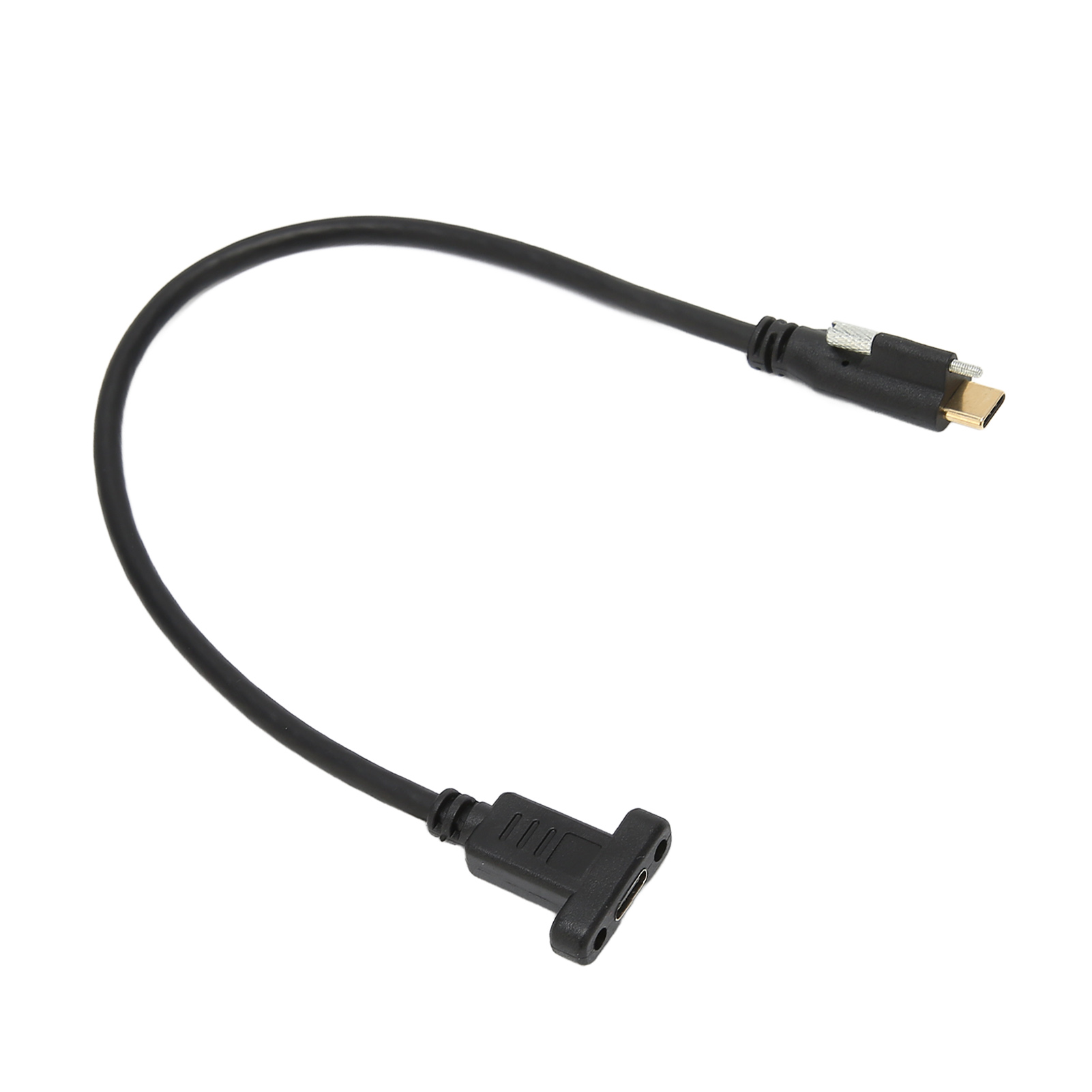 Usb-c-verlängerungskabel (stecker Auf Buchse) Mit Befestigungsschraube Und -mutter, 10 Gbit/s, 4k, 60 Hz, Vergoldet, 16 Adern. Usb-c-buchse Mit Ohrhöreranschluss Auf Geraden Usb-c-stecker Mit Einzelsc