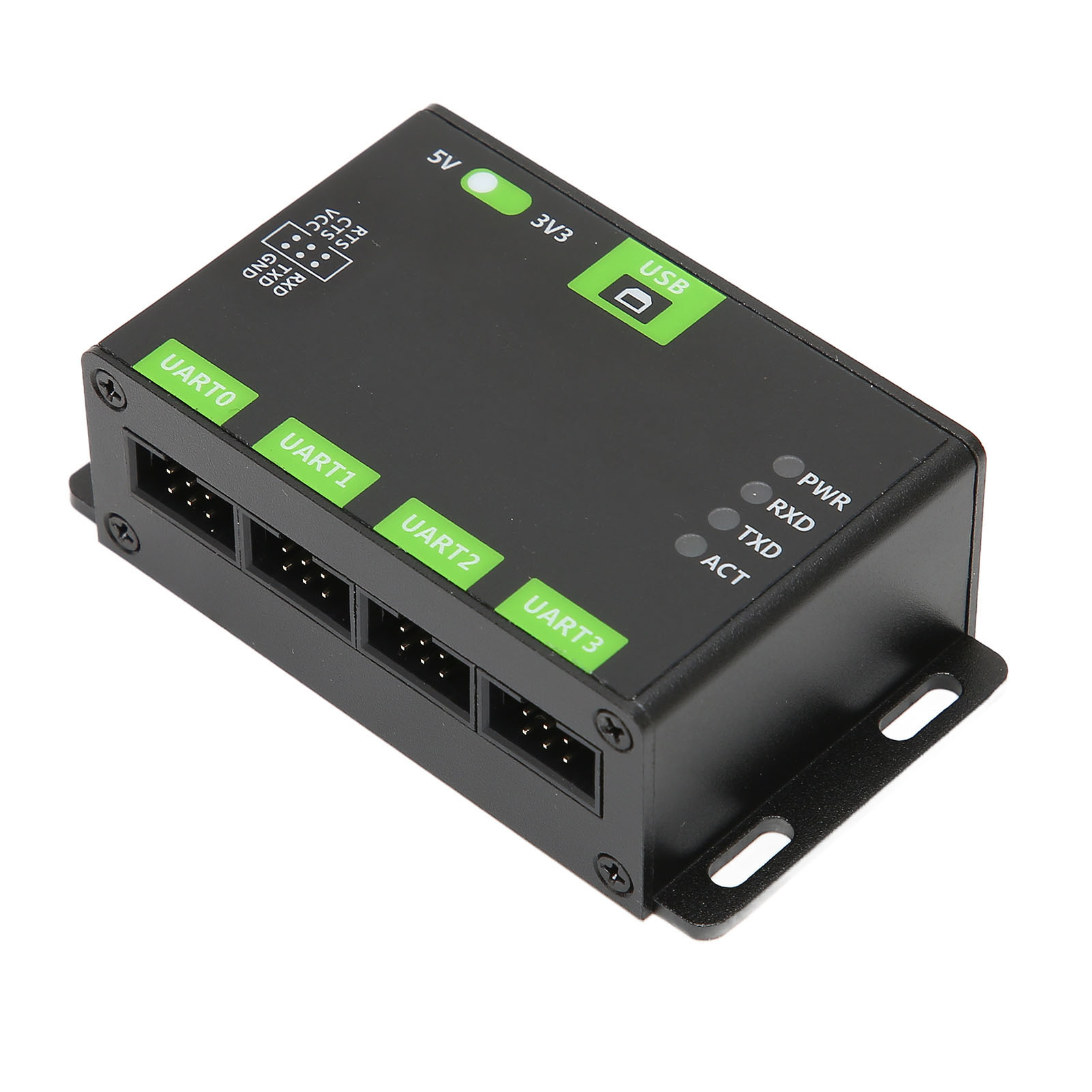 Usb-zu-uart-adapter, Gehäuse Aus Aluminiumlegierung, Industrietauglicher 4-kanal-ttl-universal-usb-zu-uart-seriell-kommunikationsadapter