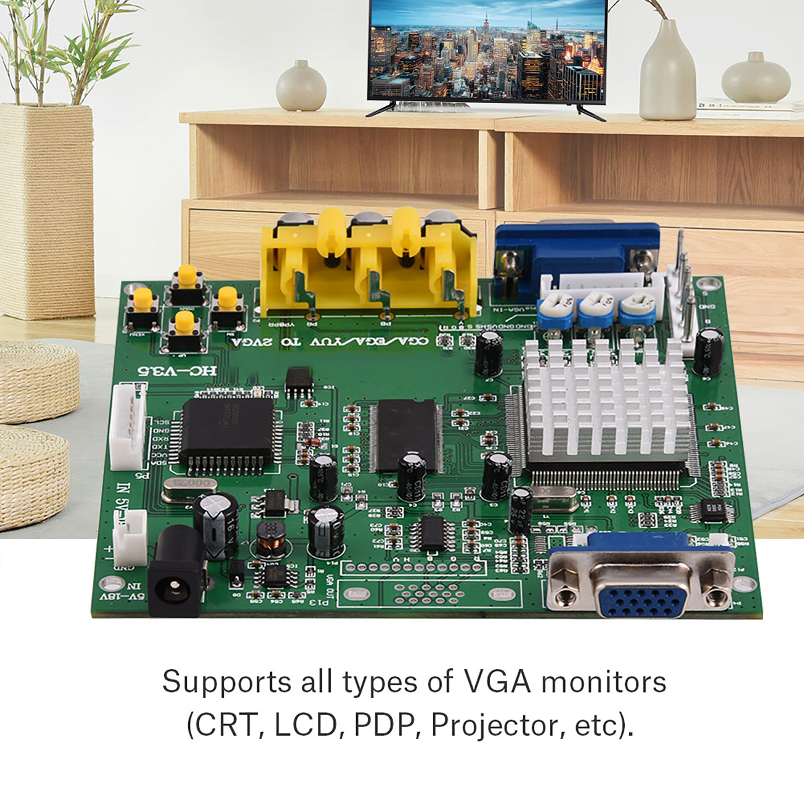 Hd Cga/ega/yuv/rgb Zu Vga Videokonvertierungsadapterkarte Für Arcade-spiele Und Crt-, Lcd- Und Pdp-monitore
