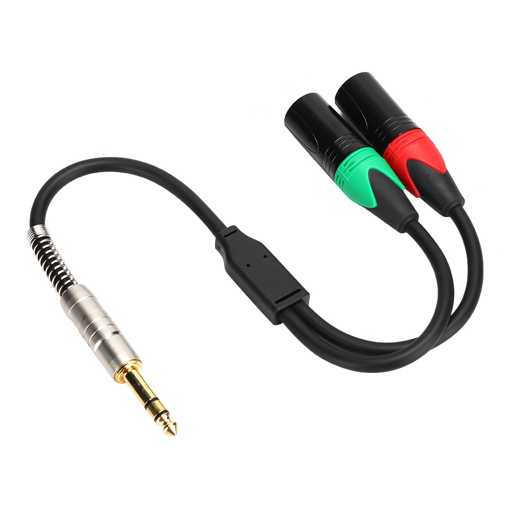 24 Awg Reinkupfer-doppelschirm-audiokabel, 6,35 Mm Xlr-stecker Auf Zwei Xlr-stecker, 0,3 M