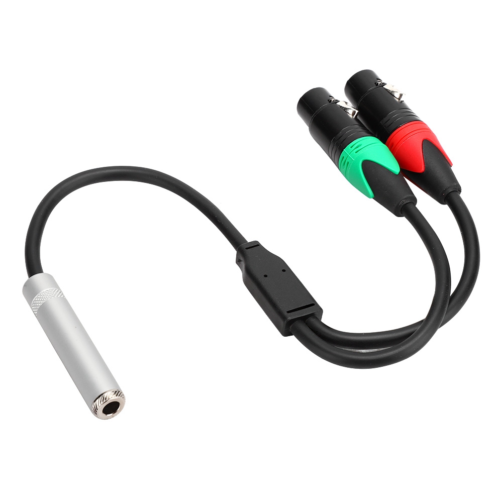 24 Awg Reines Kupfer, Doppelt Geschirmtes Audiokabel, 6,35 Mm Xlr-buchse Auf Zwei Xlr-buchsen, 0,3 M