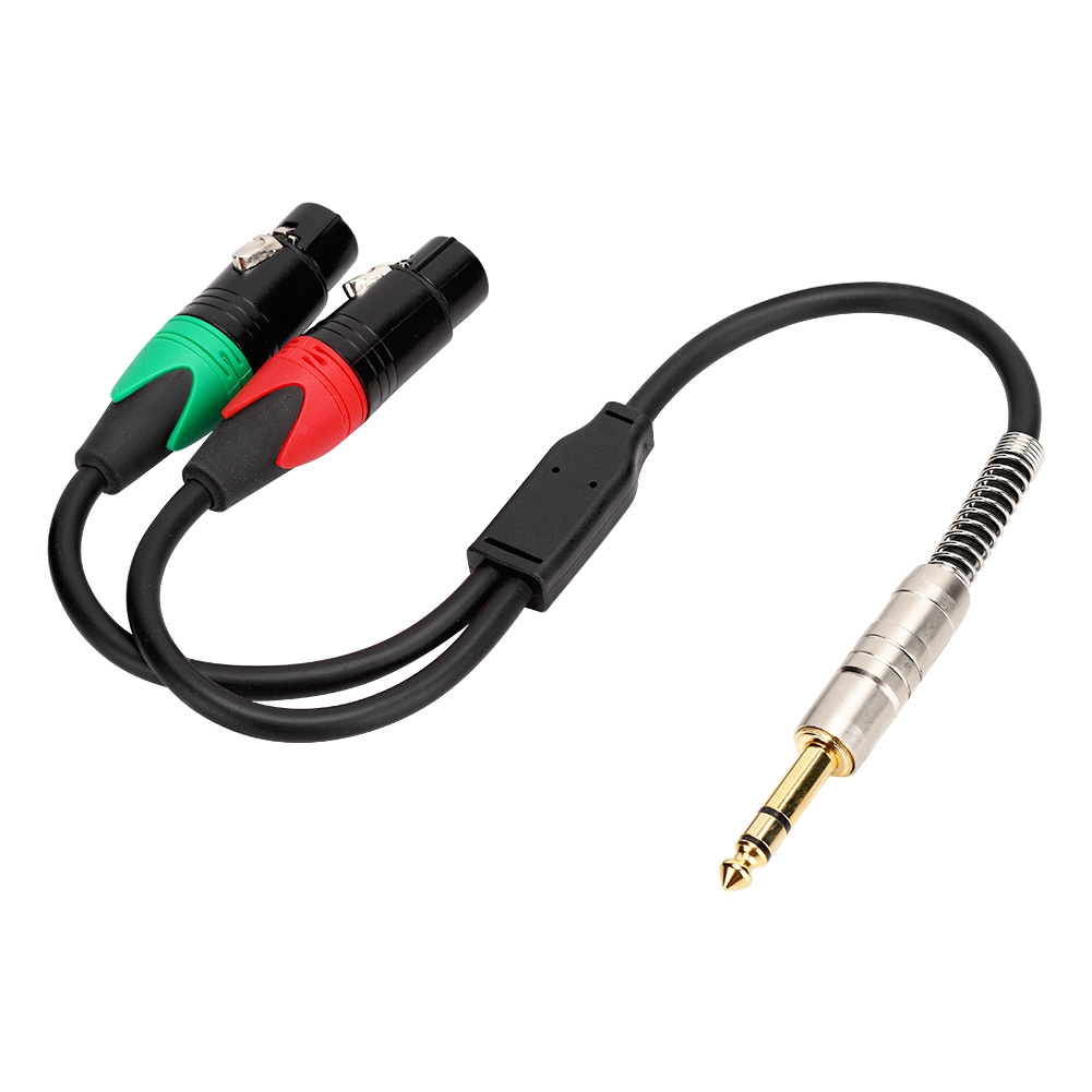 24 Awg Reines Kupfer, Doppelt Geschirmtes Audiokabel, 0,3 M, 6,35 Mm Xlr-stecker Auf Zwei Xlr-buchsen