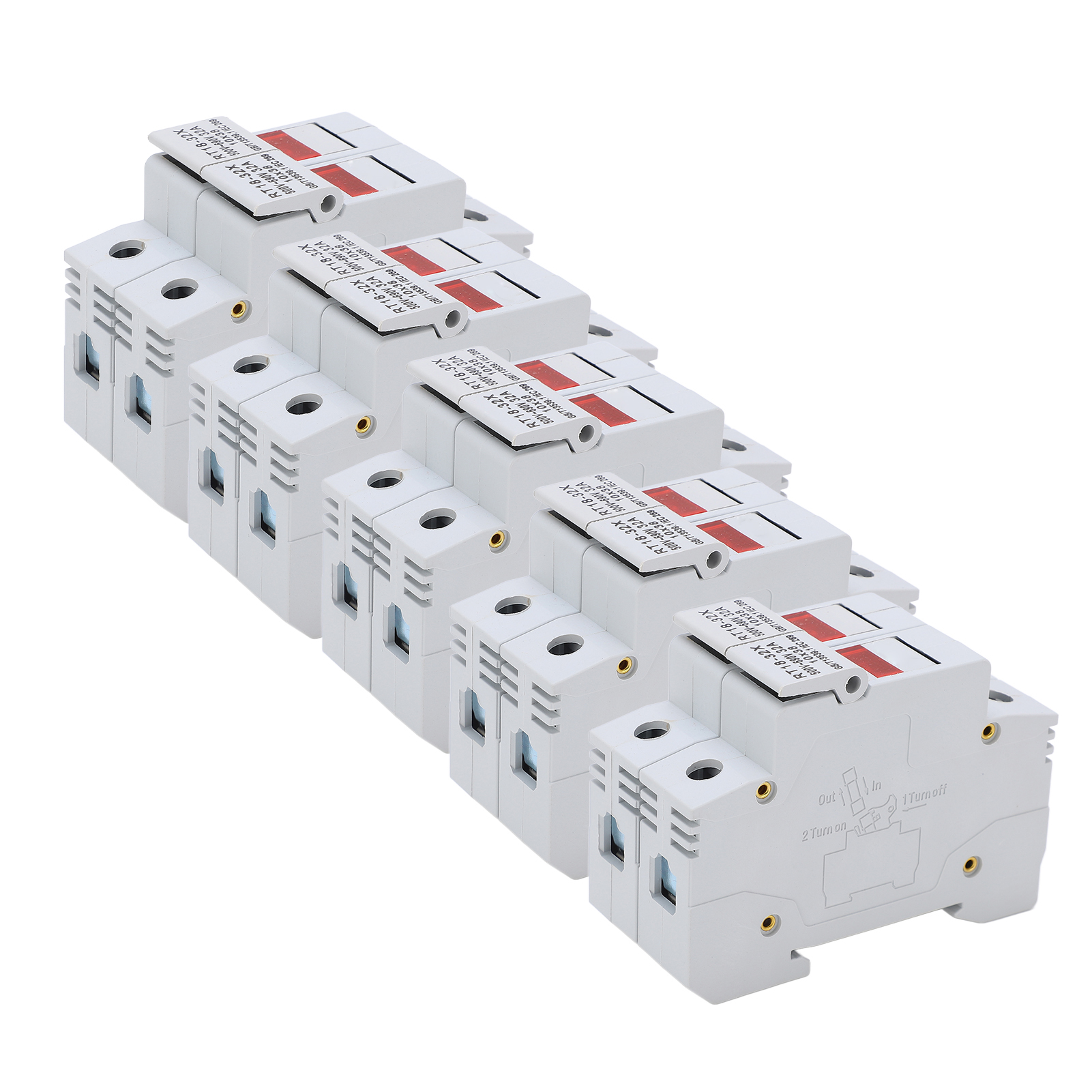 Rt18-32x Miniatur-sicherungshalter Für Schienenmontage Mit Led-anzeige, 32 A 500-690 V2p Elektrisches Zubehör