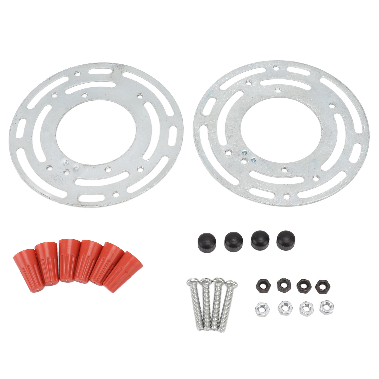 Set Aus 2 Leuchtenhalterungen, 10 Cm (4 Zoll) Runder Stahlquerträger, Deckenventilatorplatte Mit Komplettem Zubehör