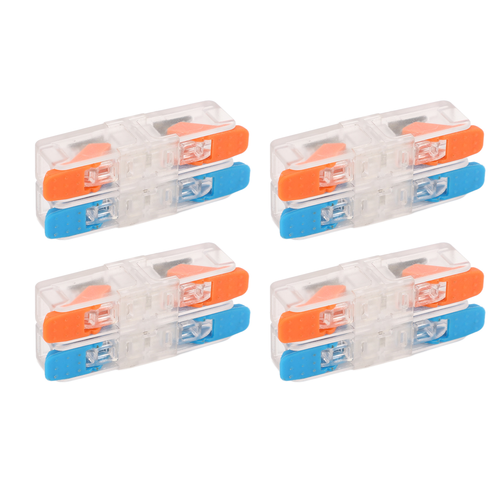 Packung Mit 10 Kompakten Hebelverbindern Für Leiter, 2 Eingänge, 2 Ausgänge, Zum Verbinden Elektrischer Leitungen, 41 A, 450 V