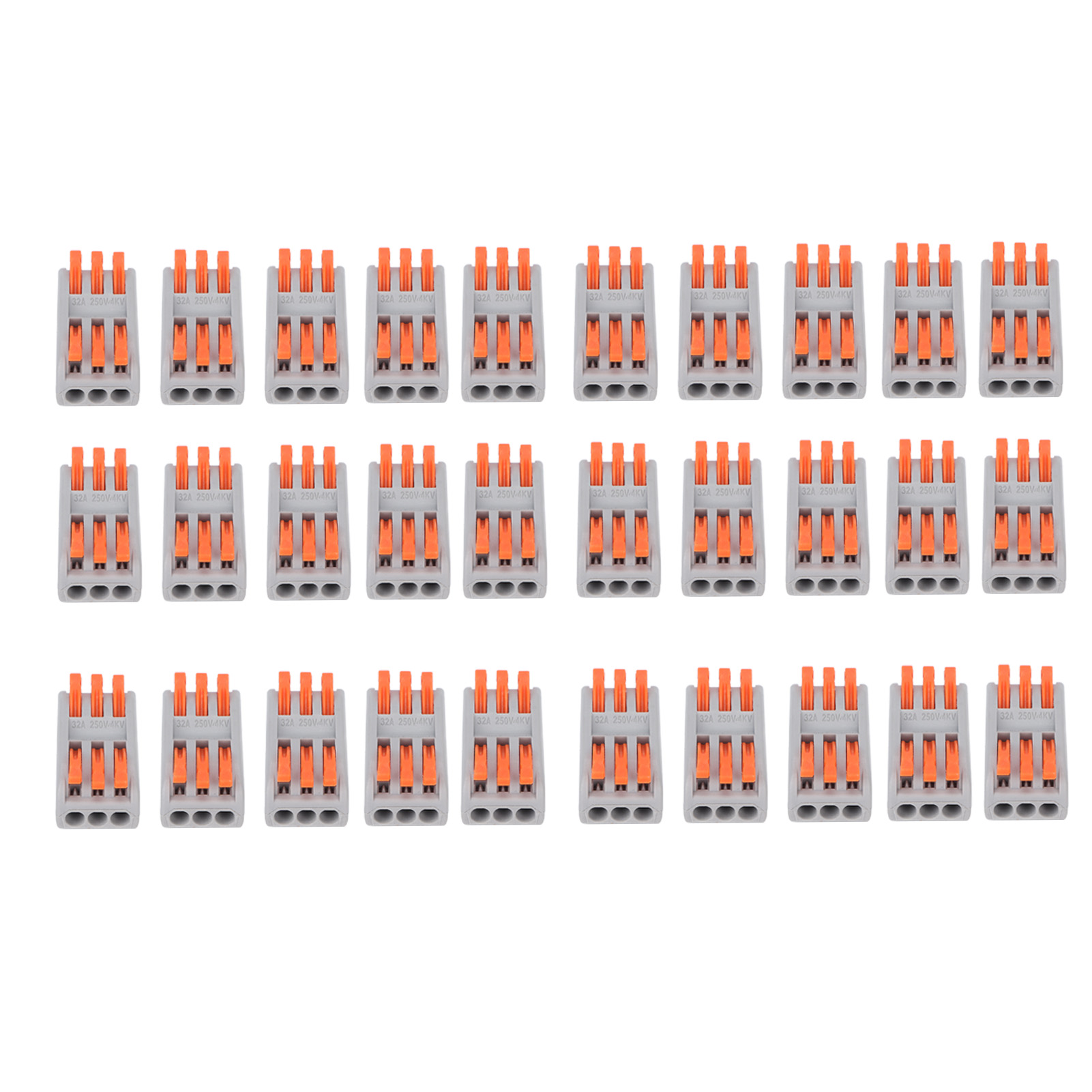 Packung Mit 30 Hebelverbindern Für 3-adrige Drähte, Kompakte Verbinder Zum Verbinden Von Drähten Mit Einem Durchmesser Von 0,08 Bis 4 Mm²