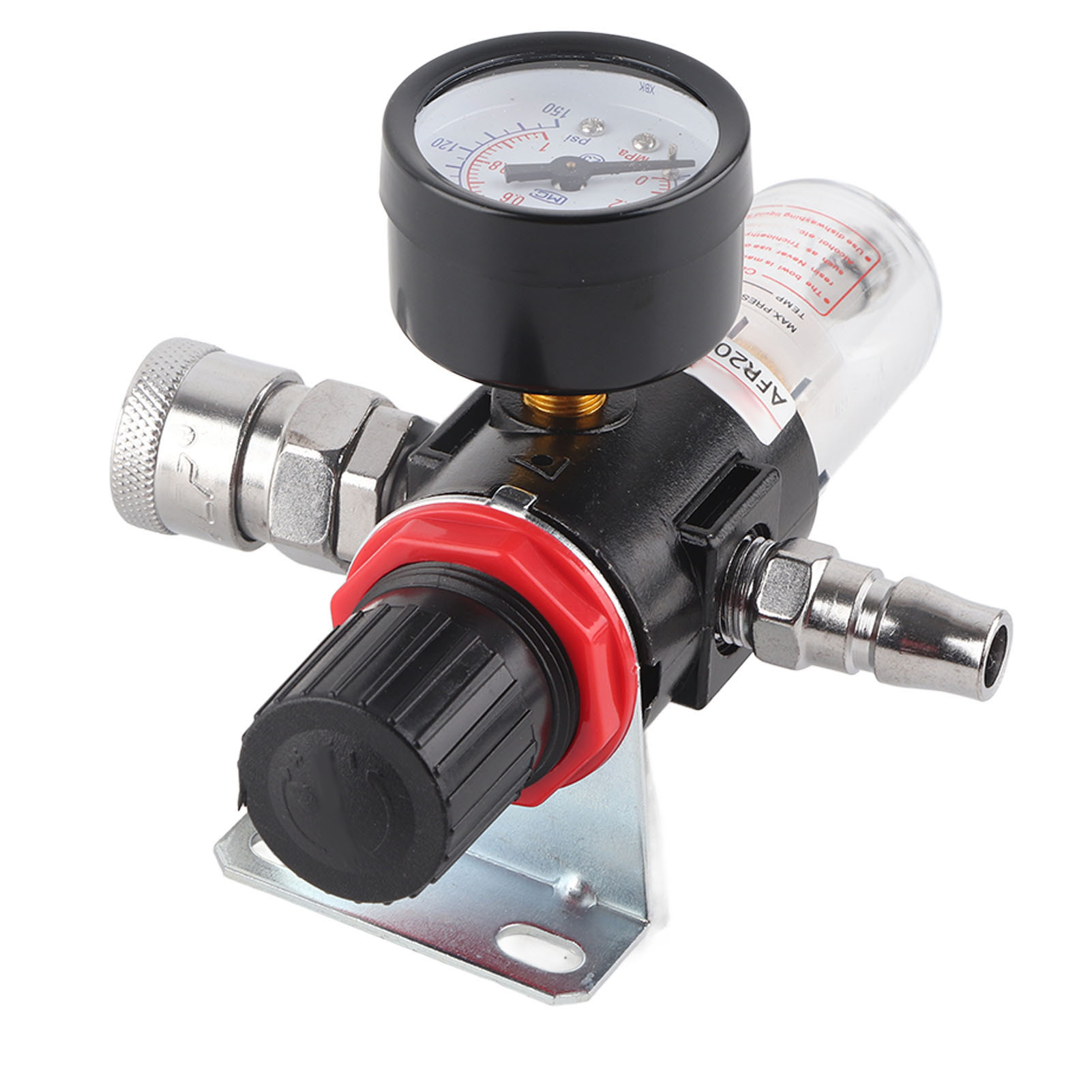 1/4"-druckluftdruckregler, Wasser-/ölabscheider Mit Manometerhalterung Afr2000