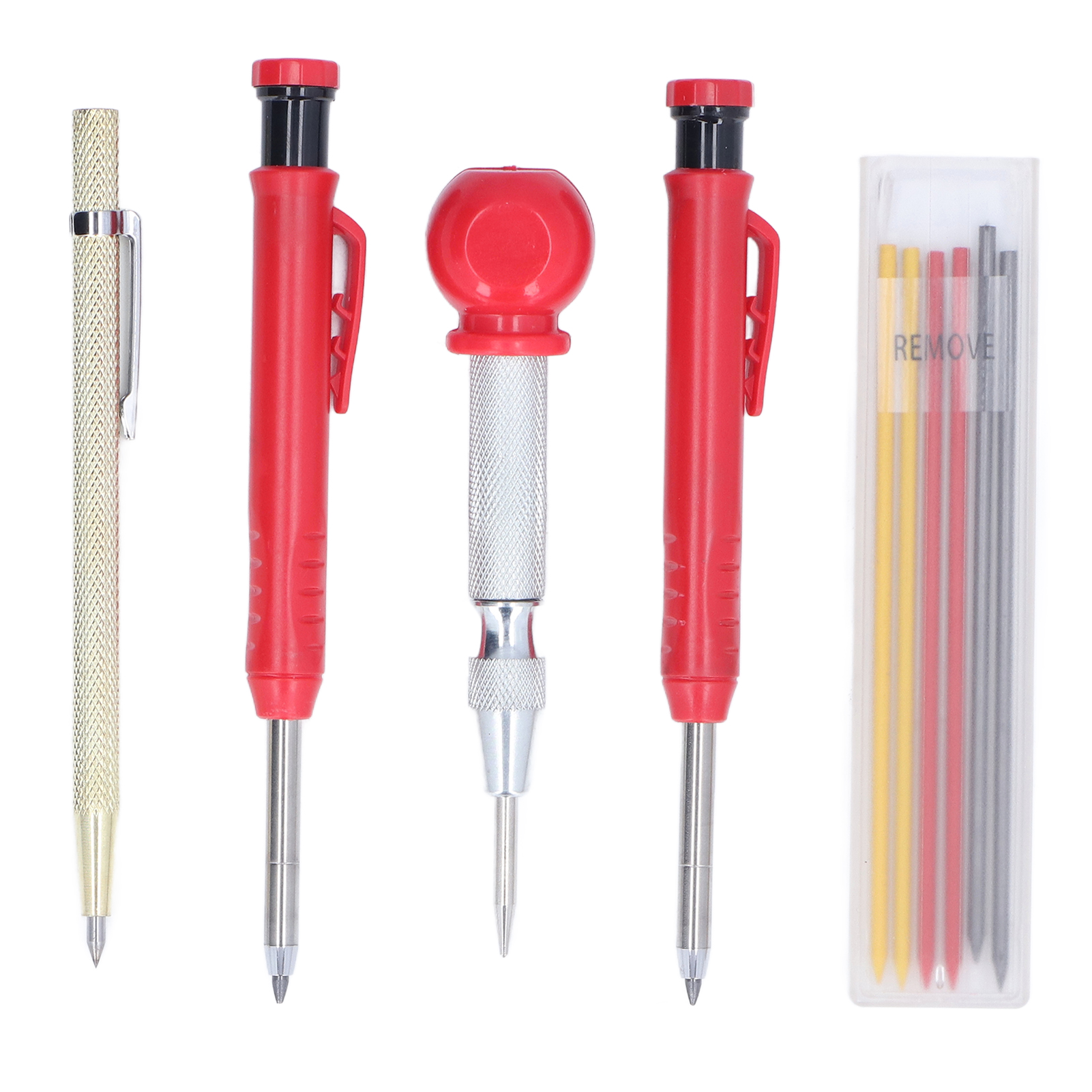Scriber 10-teiliges Markierungsset Inklusive Druckbleistiften Für Zimmerleute Und 3 Farbigen Markerminen.