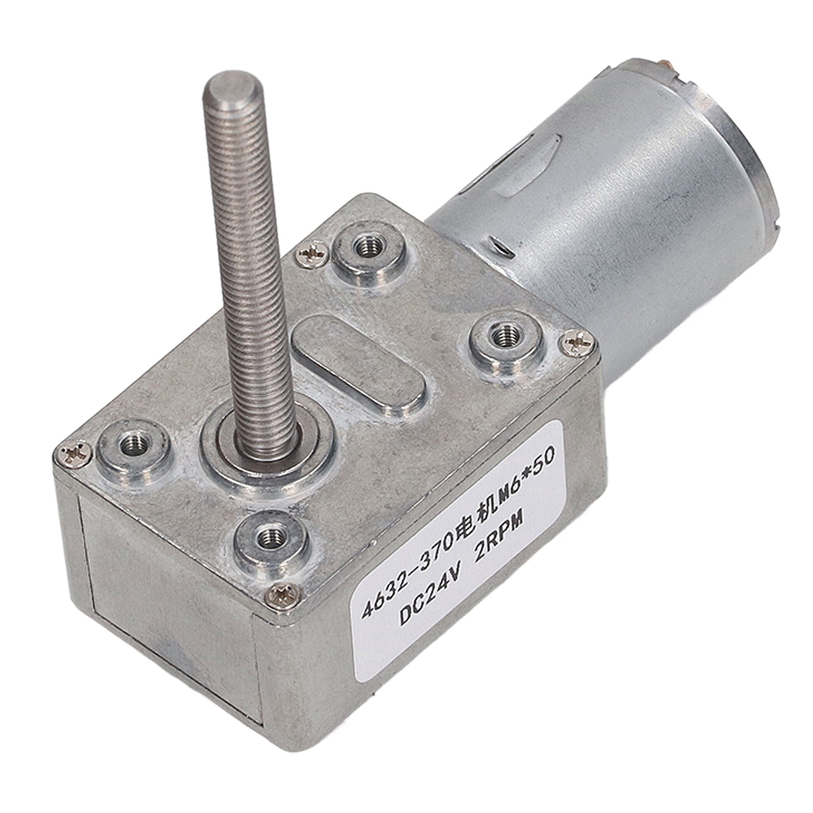 Stabiler, Leiser, Verlustarmer Und Leichter Gleichstrom-getriebemotor Mit Schneckengetriebe, 24 V Dc, 2 U/min, M6 X 50 Mm Gewinde