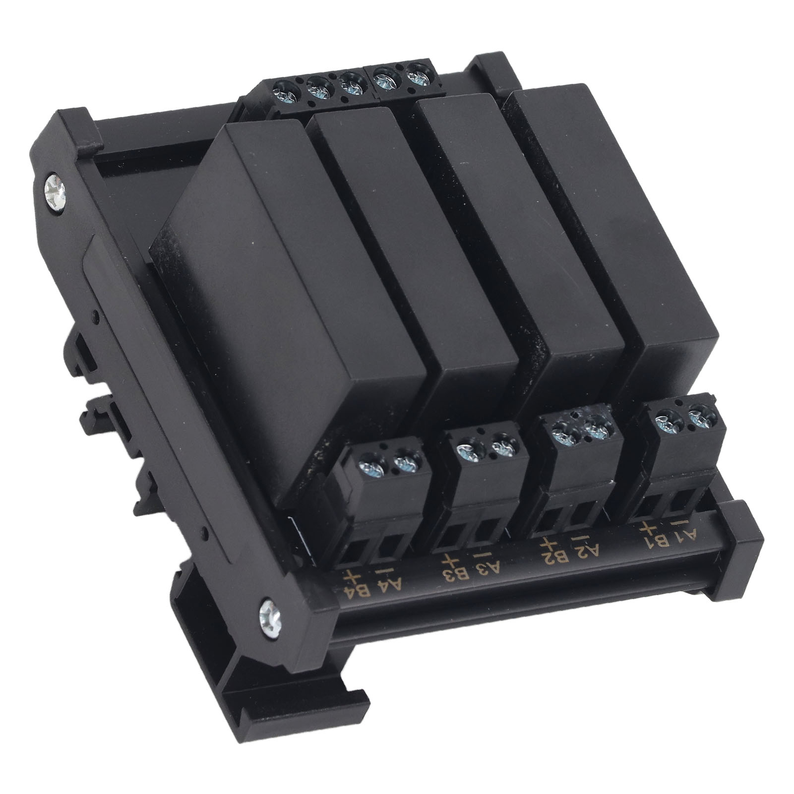 4-poliges Dc/dc-relaismodul, Din-schienenmontage, Halbleiterrelais, Gemeinsamer Minuspol, 3–32 V Eingang, 5–8 A Last, 5–60 V Last