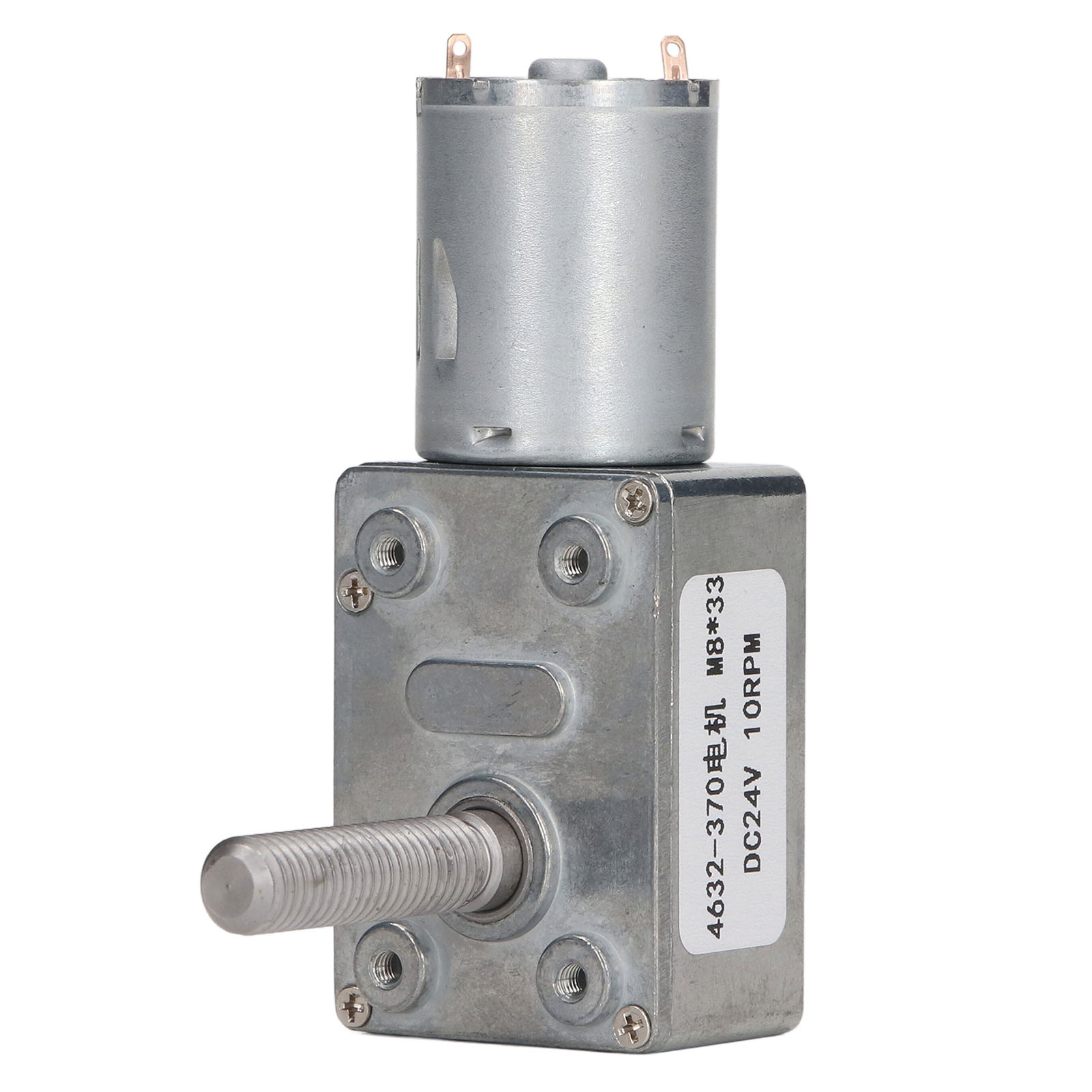 Gleichstrom-schneckengetriebemotor, 10 U/min, M8x33 Mm, Hohe Übertragungsgenauigkeit, Gehäuse Aus Messing Und Aluminium, 24 V