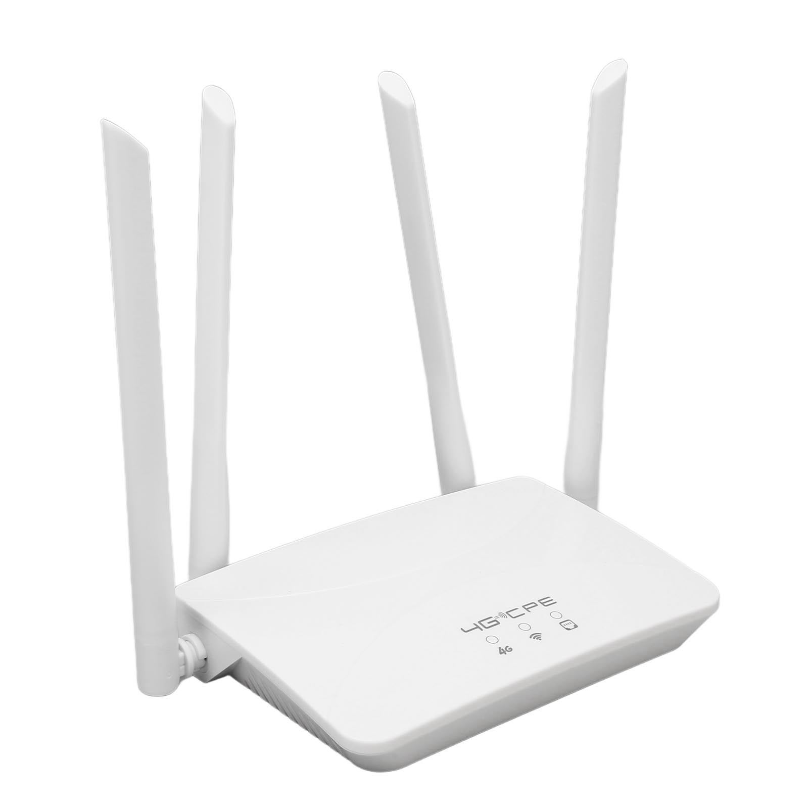 4g Lte 300 Mbps Router Mit 4 Hochleistungsantennen, Drahtlosem Wi-fi-mobilzugangspunkt Und Sim-kartensteckplatz, Kompatibel Mit Europa Und Asien, Eu-stecker 100-240 V.