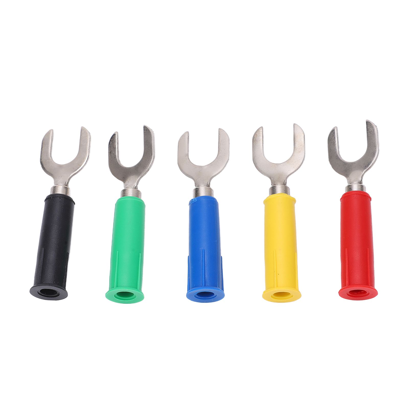 Packung Mit 10 U-förmigen Messing-gabelverbindern (8 Mm, 0,3 Zoll) Mit Pvc-ummantelung, 4 Mm (0,2 Zoll) Bohrung Und Y-förmigem Bananenstecker