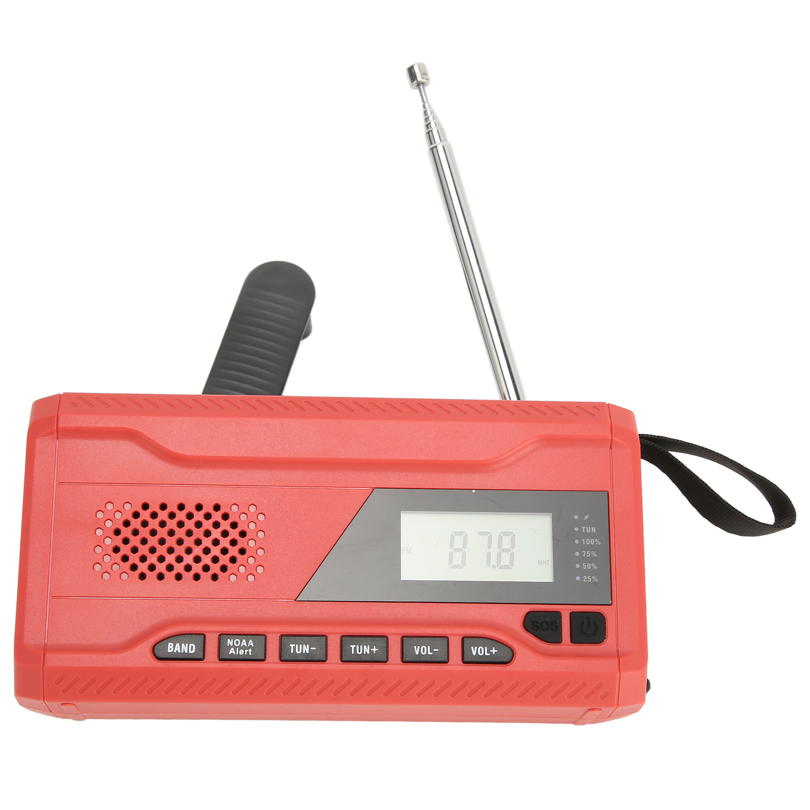 Tragbares, Solarbetriebenes Multifunktions-notfallradio Mit Handkurbel, Ukw, Mw Und Weißband Für Zuhause Und Outdoor-überleben