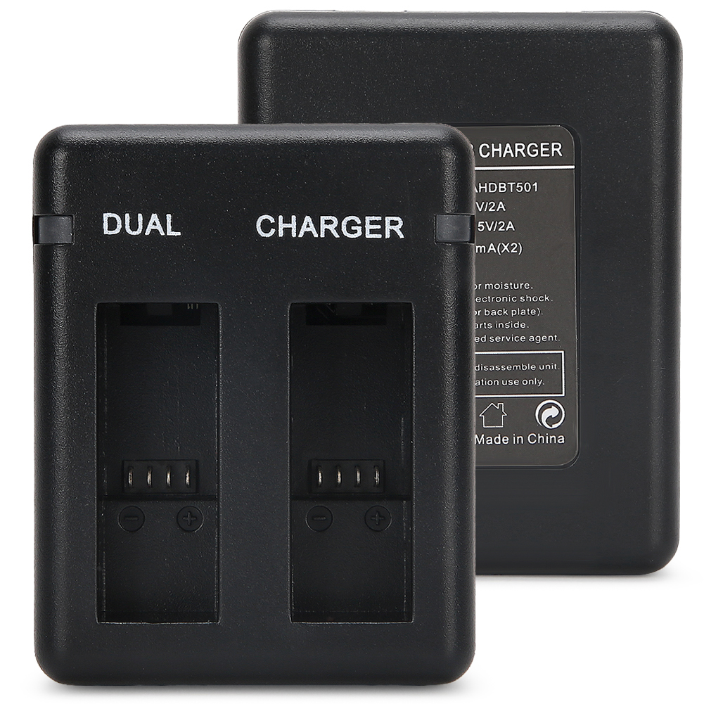 Doppelakkuladegerät Mit Micro-usb-kabel-ladestation Für Ahdbt-801/gopro801/701-501
