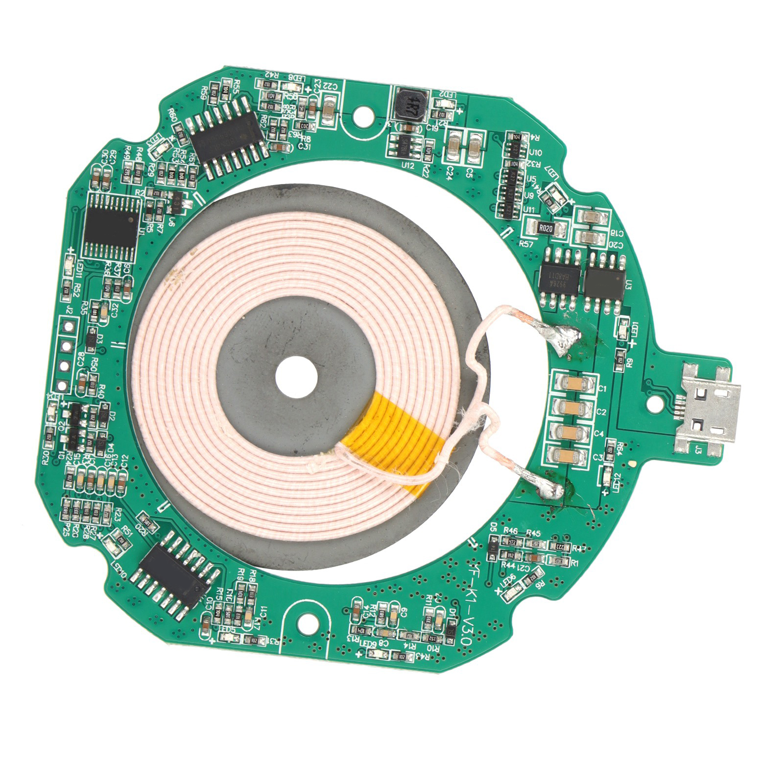 Qi K1-modul Für Drahtloses Laden, Micro-usb-pcba-platine Und 9v - 1,67a-sendemodul Mit Spule