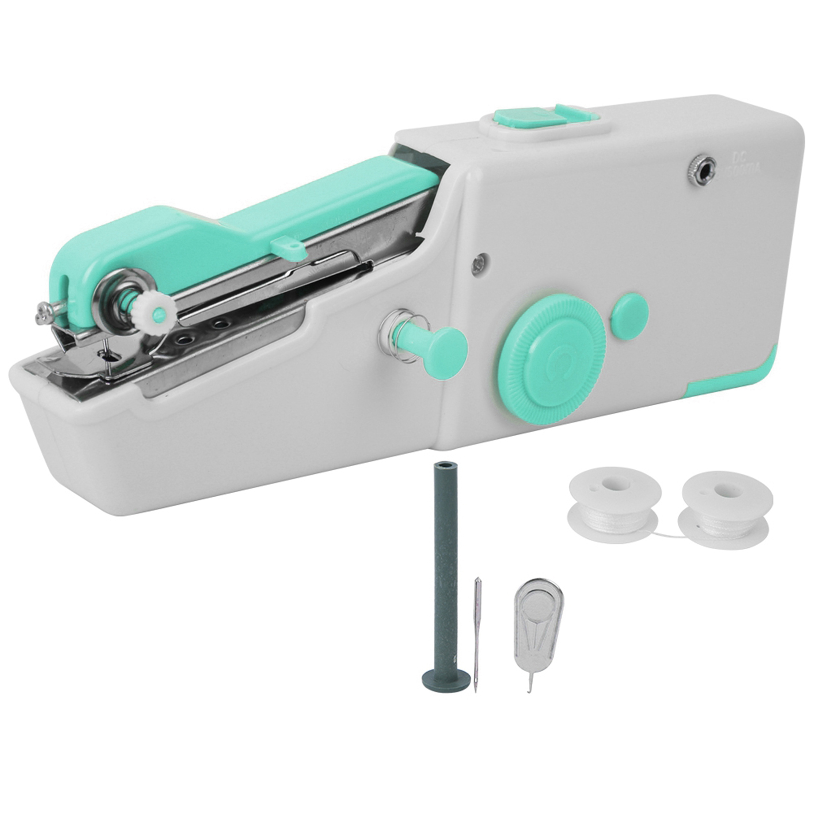 Tragbare Handnähmaschine, Elektrische Mini-haushaltsnähmaschine, Blaues Nähwerkzeug