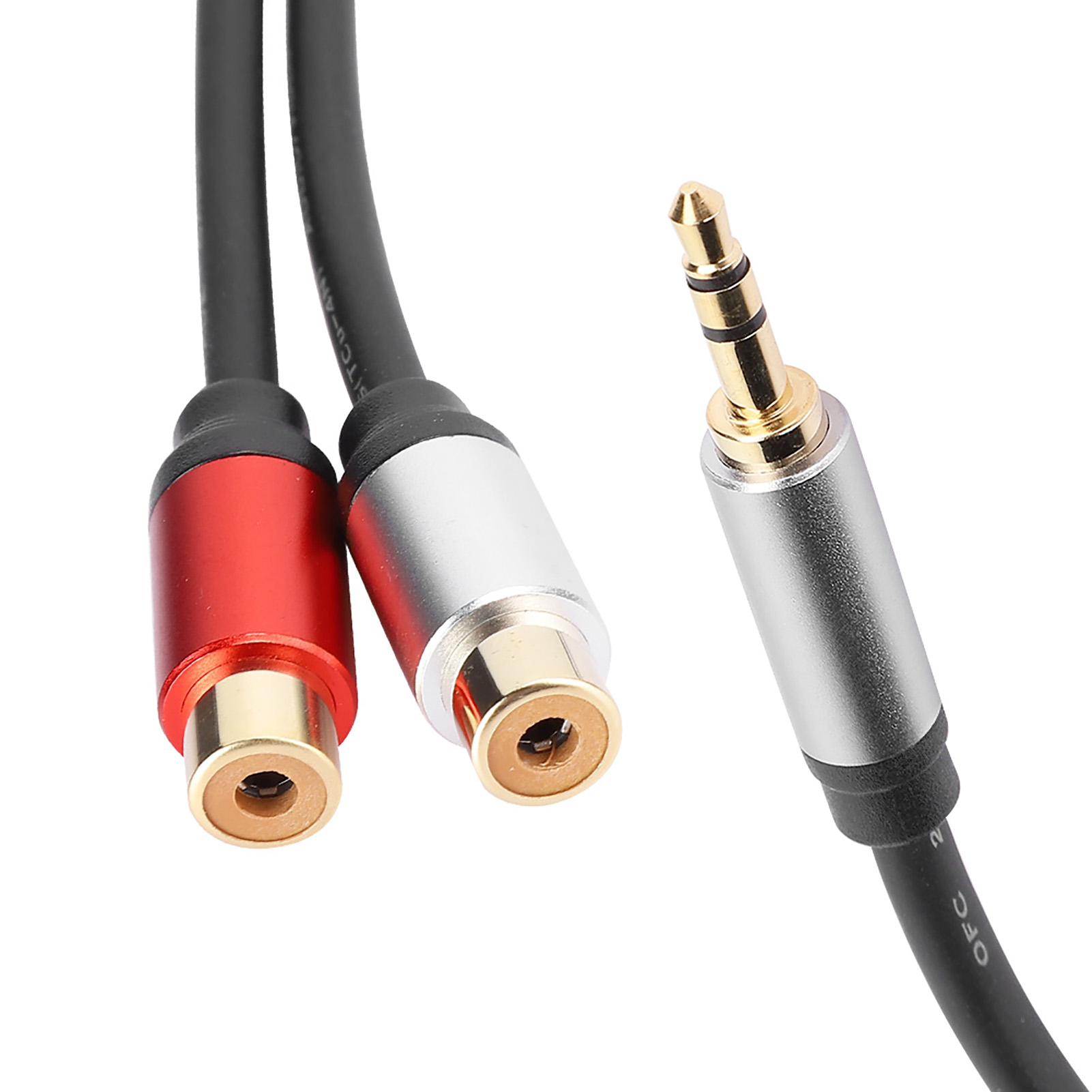 Audiokabel Aufgeteilt In 2 X 3,5-mm-klinkenstecker Und 2 X Stereo-cinch-buchsen Für Den Subwoofer-anschluss, 0,3 M / 11,8 Zoll