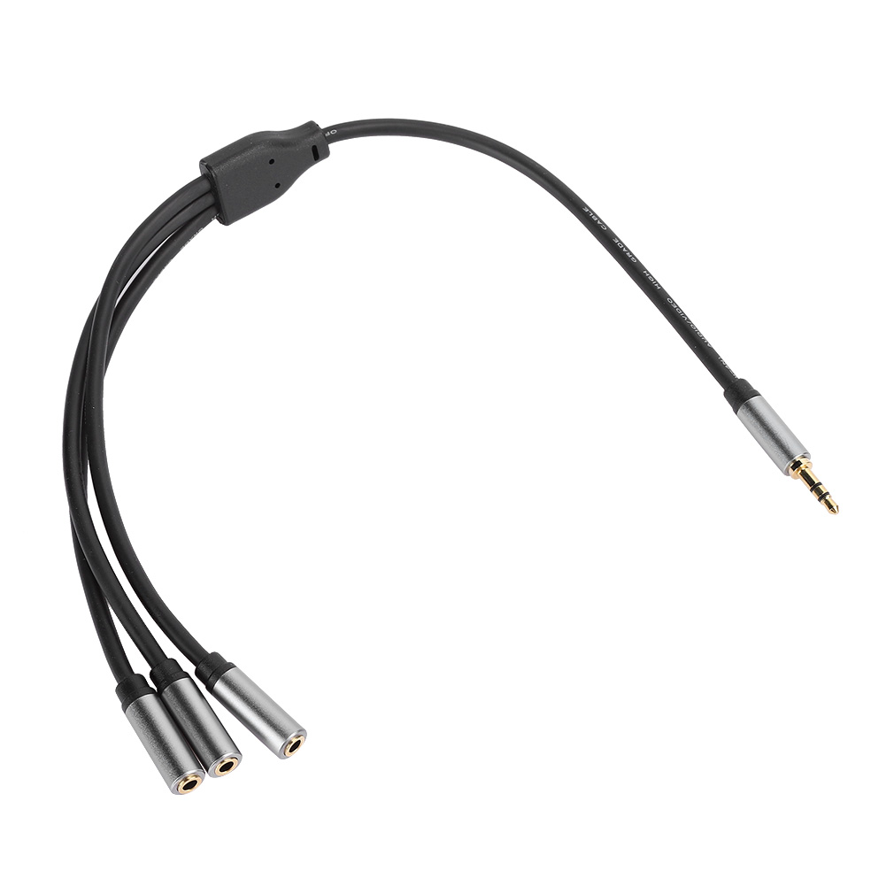 3-in-1-audio-splitterkabel (3,5 Mm / 0,1 Zoll): 1 Stecker Auf 3 Stereo-buchsen, Hohe Kompatibilität, Länge: 0,3 M / 11,8 Zoll