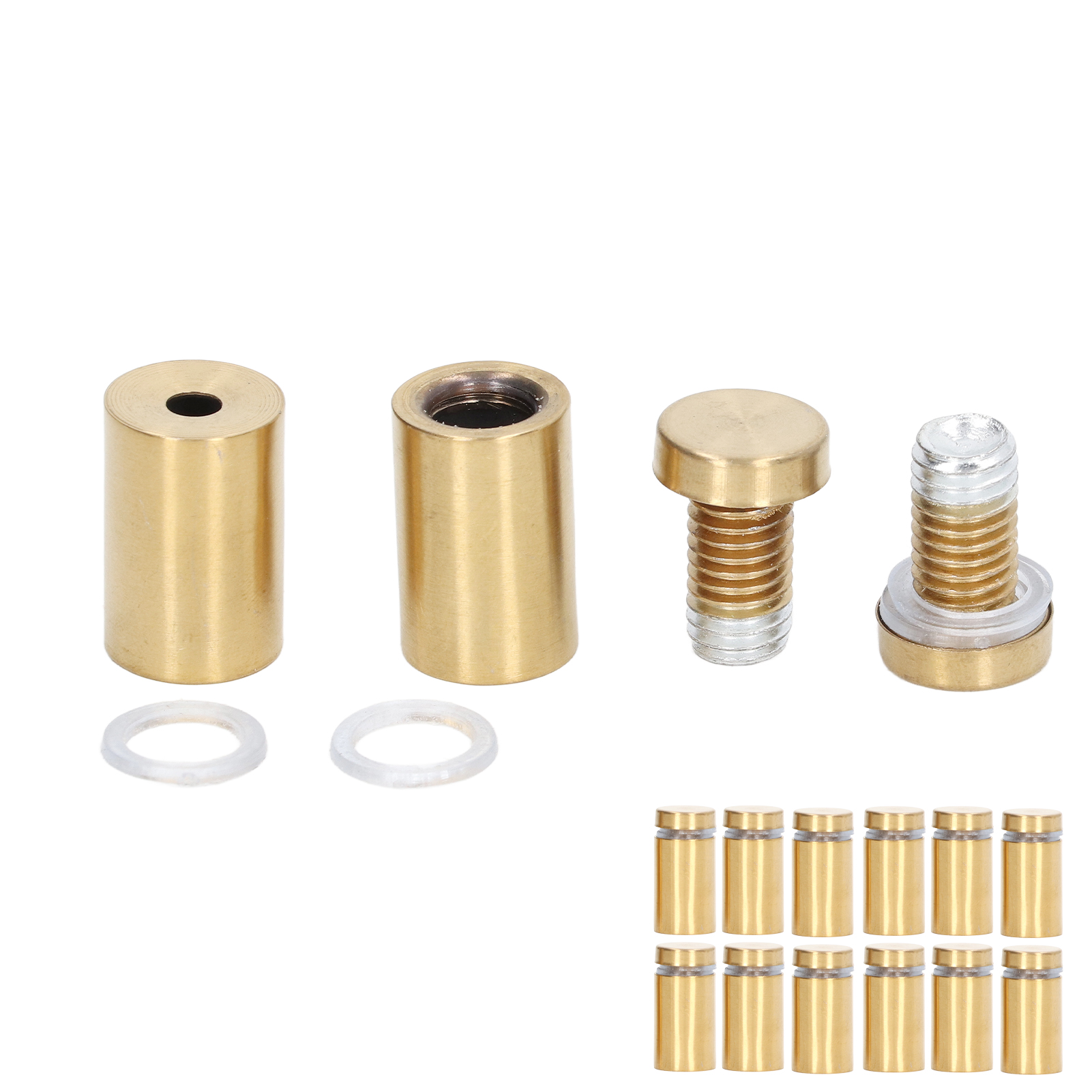 Set Mit 12 Anschraubbaren Werbeschildhalterungen Aus Edelstahl, 16 X 30 Mm Befestigungsnägel Für Glas, Zubehör Für Die Inneneinrichtung