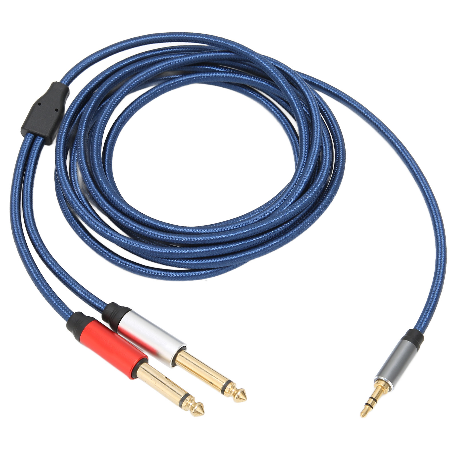 Audio-splitterkabel Aus Nylon Und Aluminiumlegierung, 5 M / 16,4 Ft, 3,5-mm-stereo-klinkenstecker Auf Zwei 6,35-mm-mono-klinkenstecker