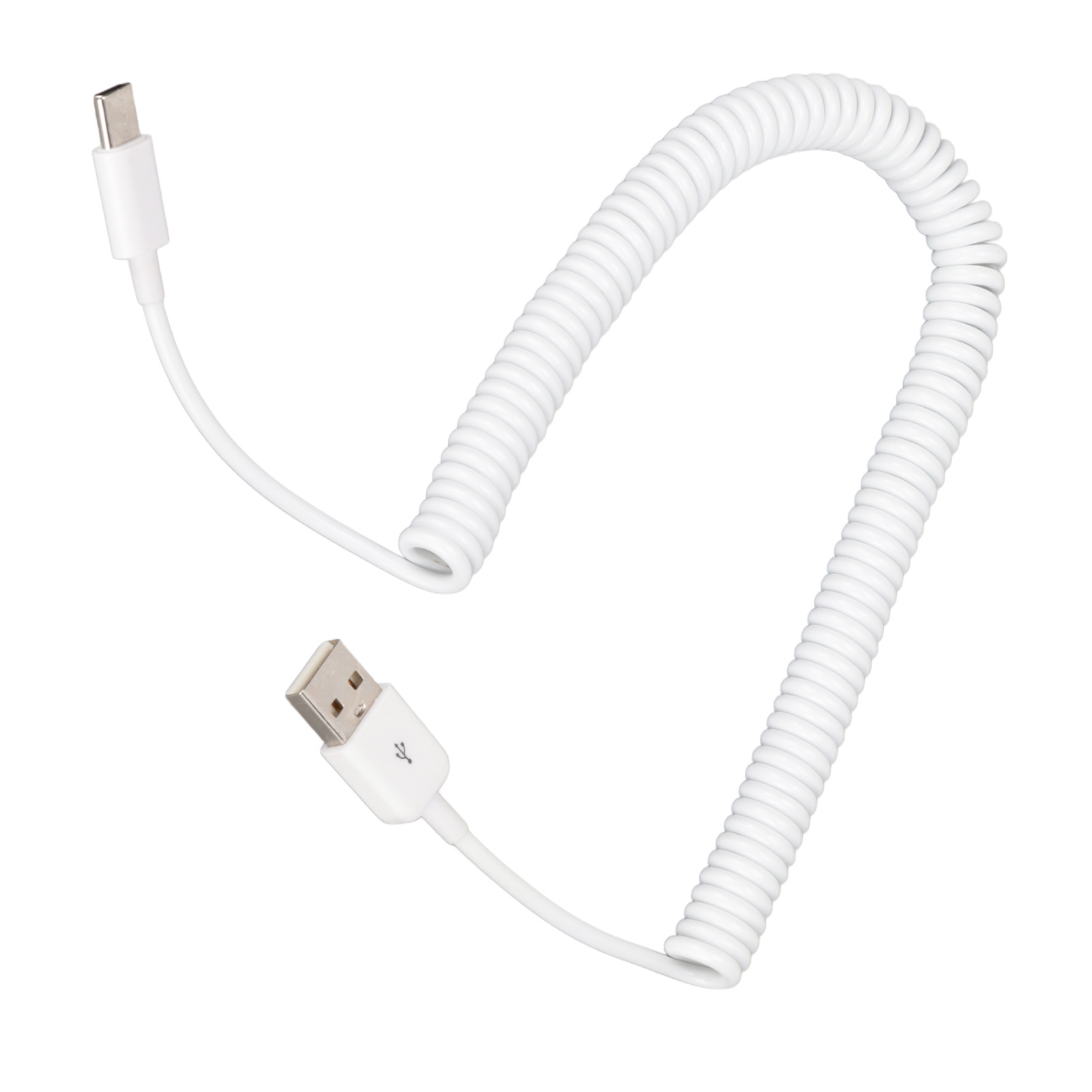 Spiral-usb-c-auf-usb-2.0-stecker-ladekabel, 480 Mbit/s Schnelle Übertragungsrate, Handy-verlängerungskabel, 3 M (9,8 Ft)