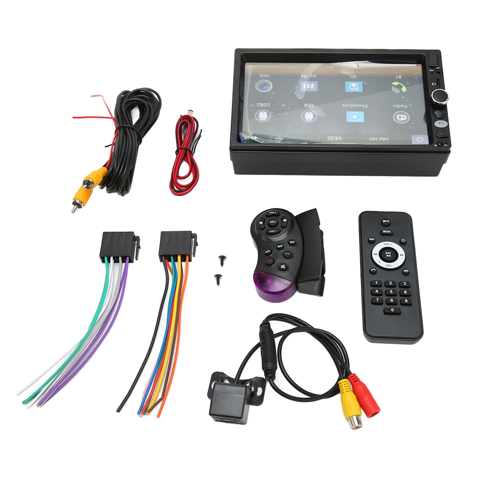 Bluetooth 5.1 Autoradio Mit 7-zoll-touchscreen, Mirror Link, Lenkradfernbedienung, Rückfahrkamera Und Mp5-player