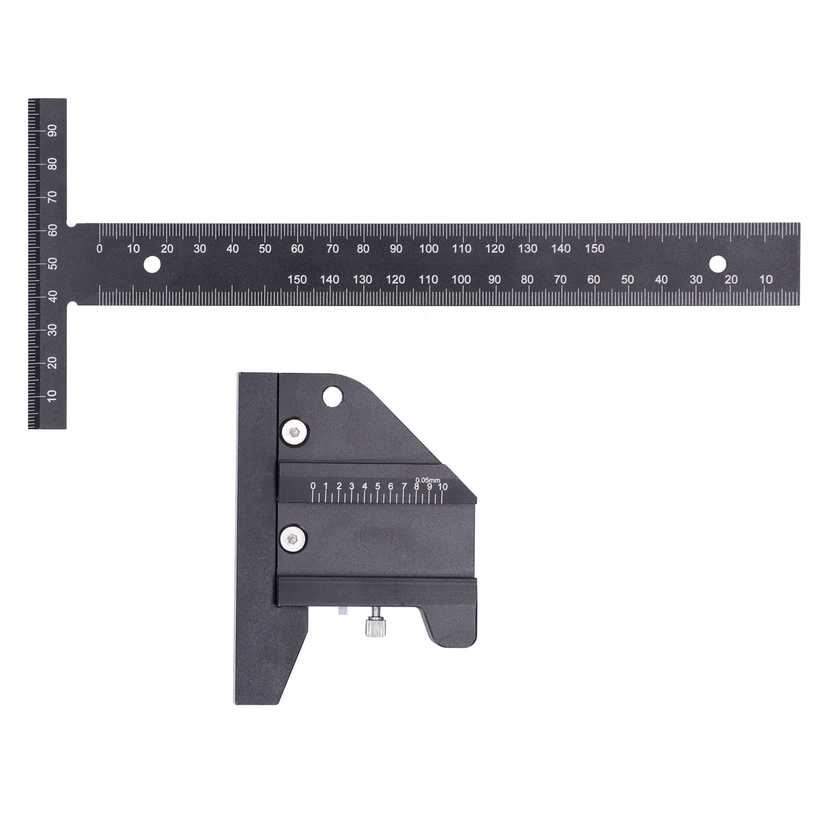 T-förmiges Lineal, Anreißwerkzeug Aus Aluminiumlegierung Für Die Holzbearbeitung, 0 Bis 150 Mm, 0,05 Mm Genauigkeit