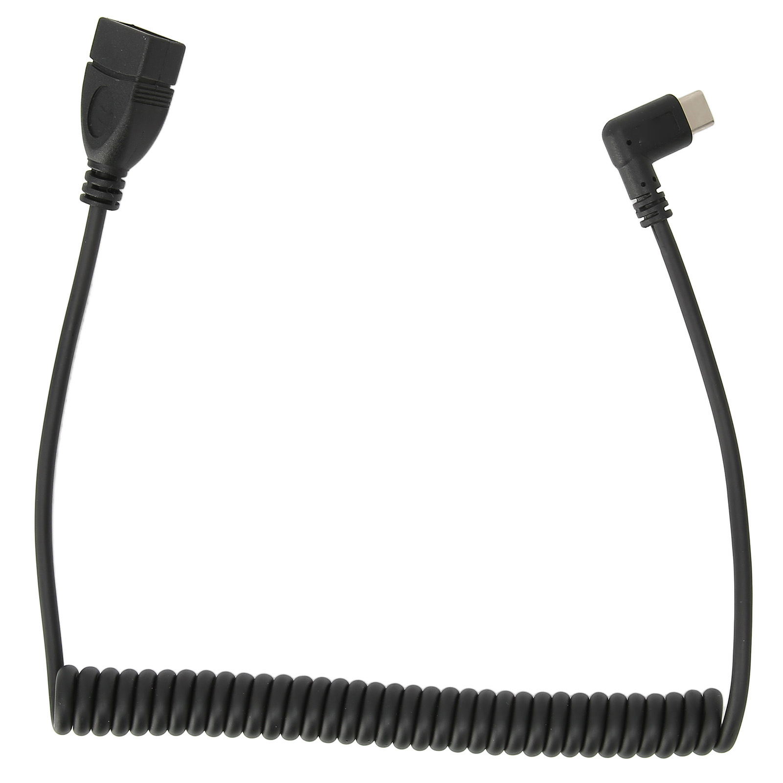 Flexibles Pvc-spiralkabel Zur Datenverlängerung, Typ C Auf Usb-buchse, Für Mobiltelefone Und Usb-sticks.