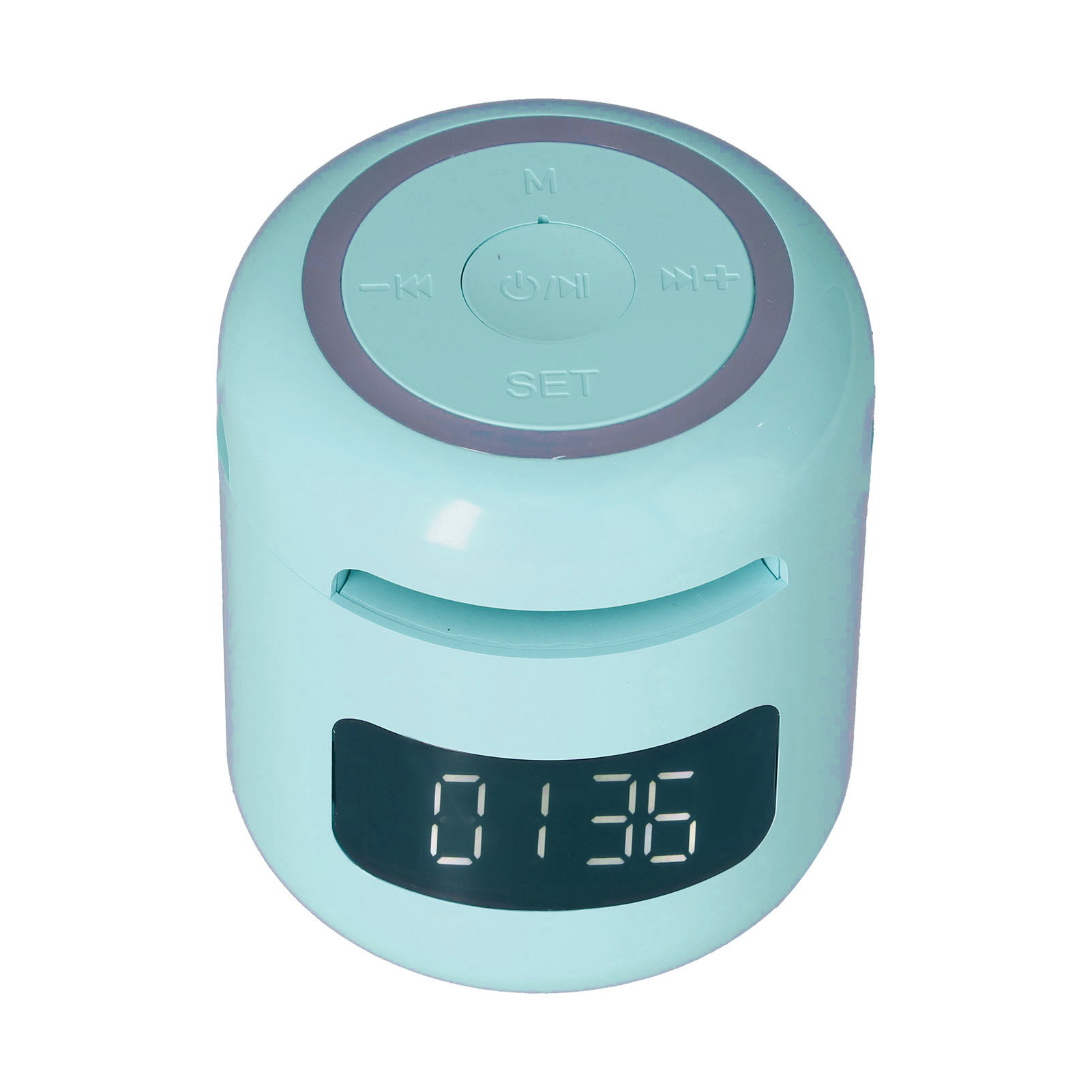 Jm01 Multifunktionaler Und Tragbarer Bluetooth-wecker Mit Lautsprecher Und Blauem Led-bildschirm