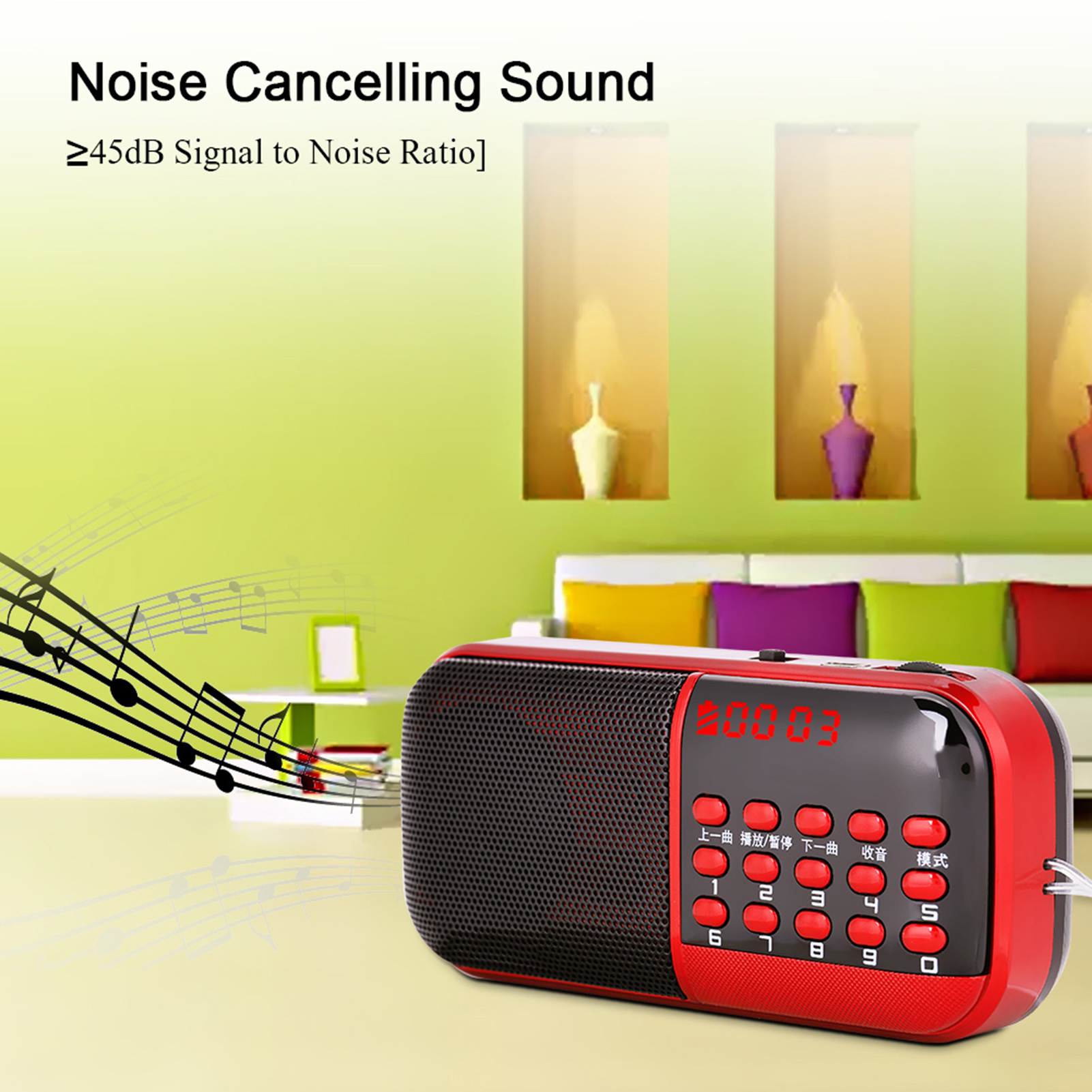 Digitales Fm-radio Mit Speicherkarte, Mini-lautsprecher Und Rauschunterdrückung, Fm-sender 87,5-108 Mhz.