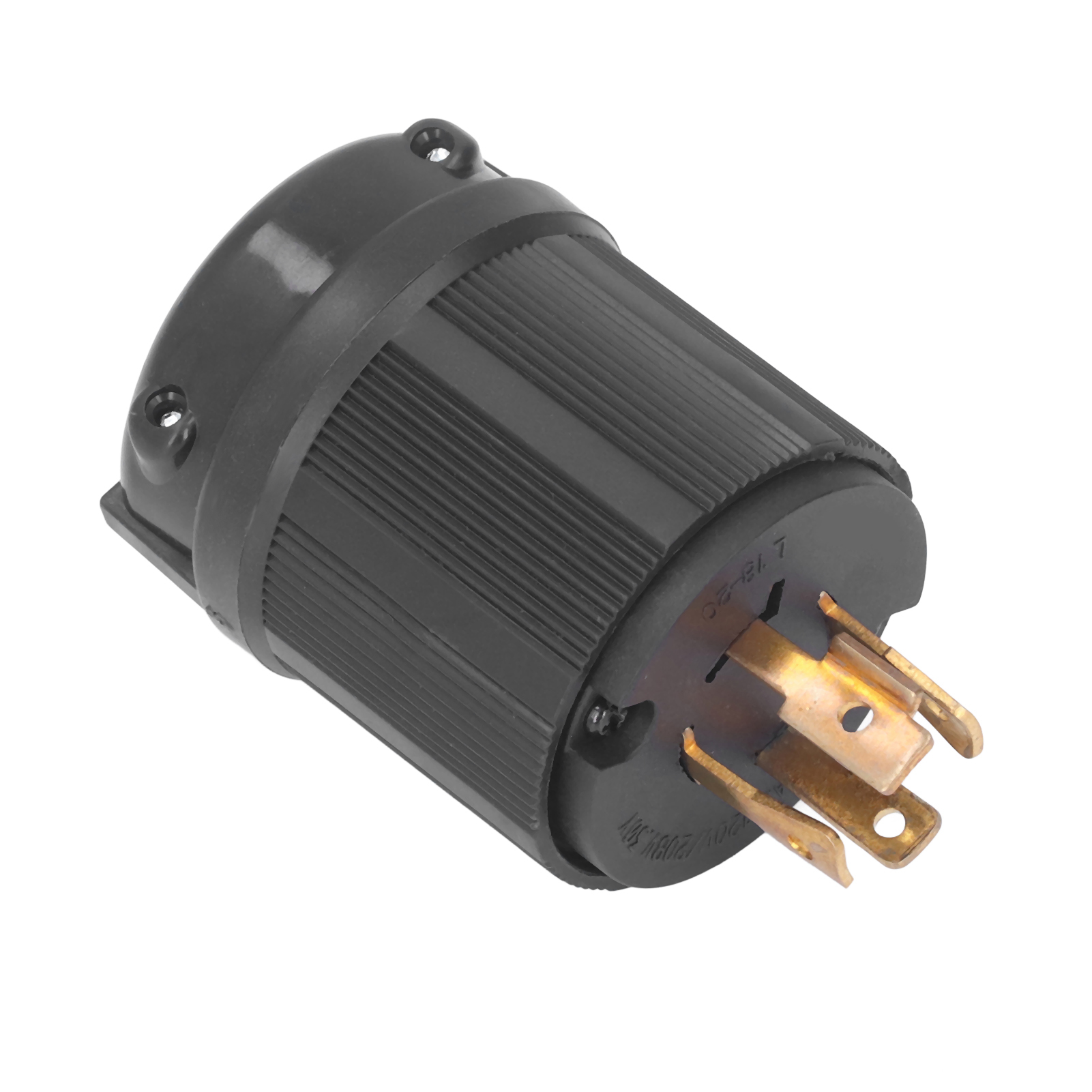 4-poliger Industriestecker, Messingkontakte, Verriegelbarer Stecker, Amerikanischer Standard 120/208 V, 20 A