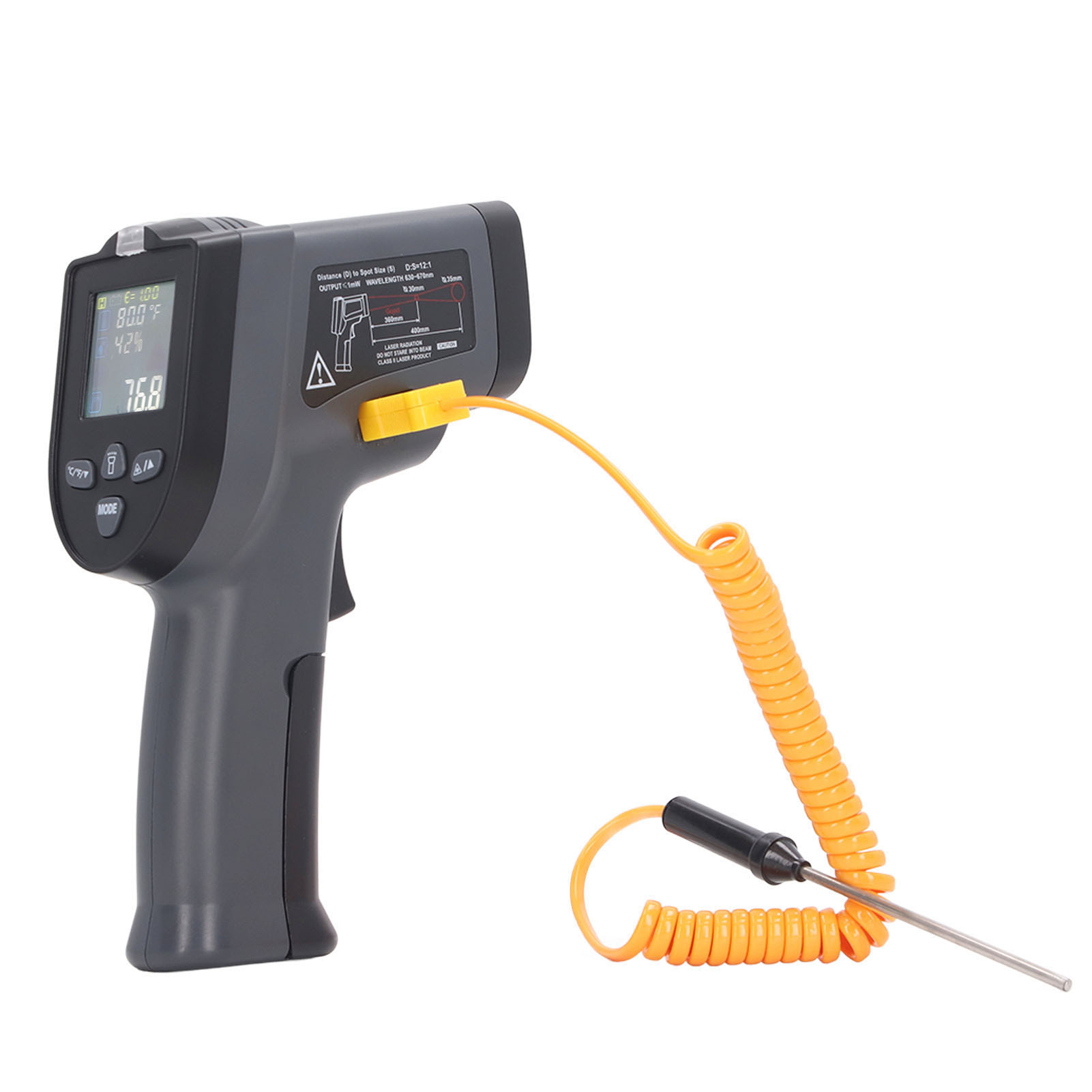 Digitales Thermometer Mit Hintergrundbeleuchtetem Lcd-bildschirm, Betriebsanzeige, Thermoelement Typ K, Ncv-funktion.