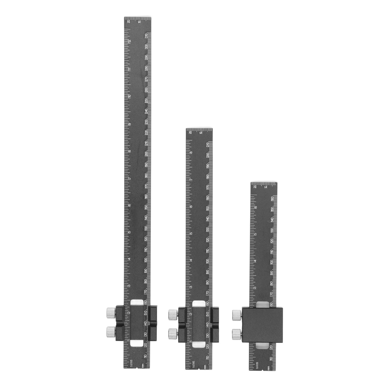 3 Markierungs- Und Messlineale Für Die Holzbearbeitung, Aus Metall, Mit T-schiene, Unterteilt In Zoll Und Millimeter, 6, 8 Und 12 Zoll.
