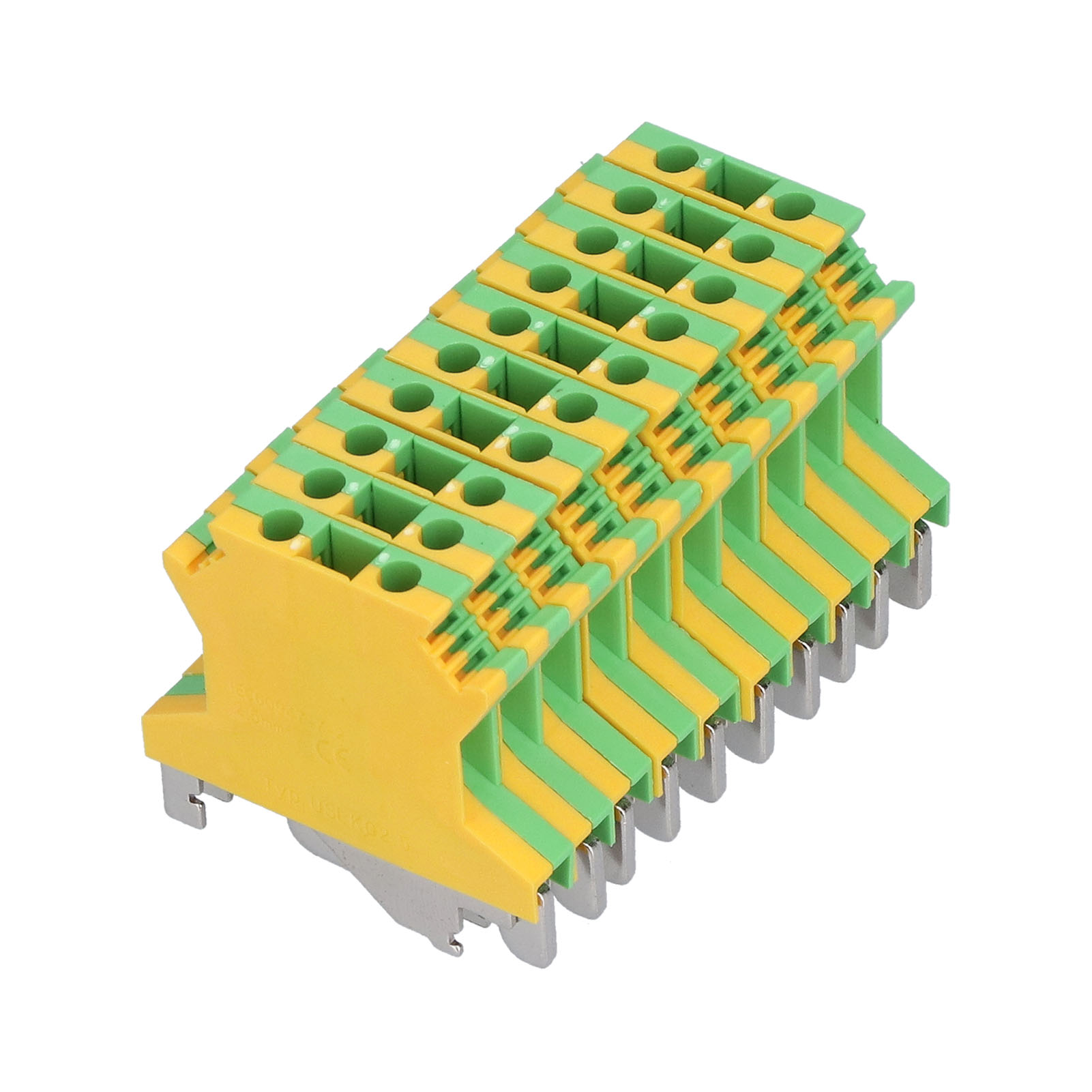 Block Mit 50 Zweikanaligen Crimp-elektroklemmen Zur Din-schienenmontage, Uslkg-2.5