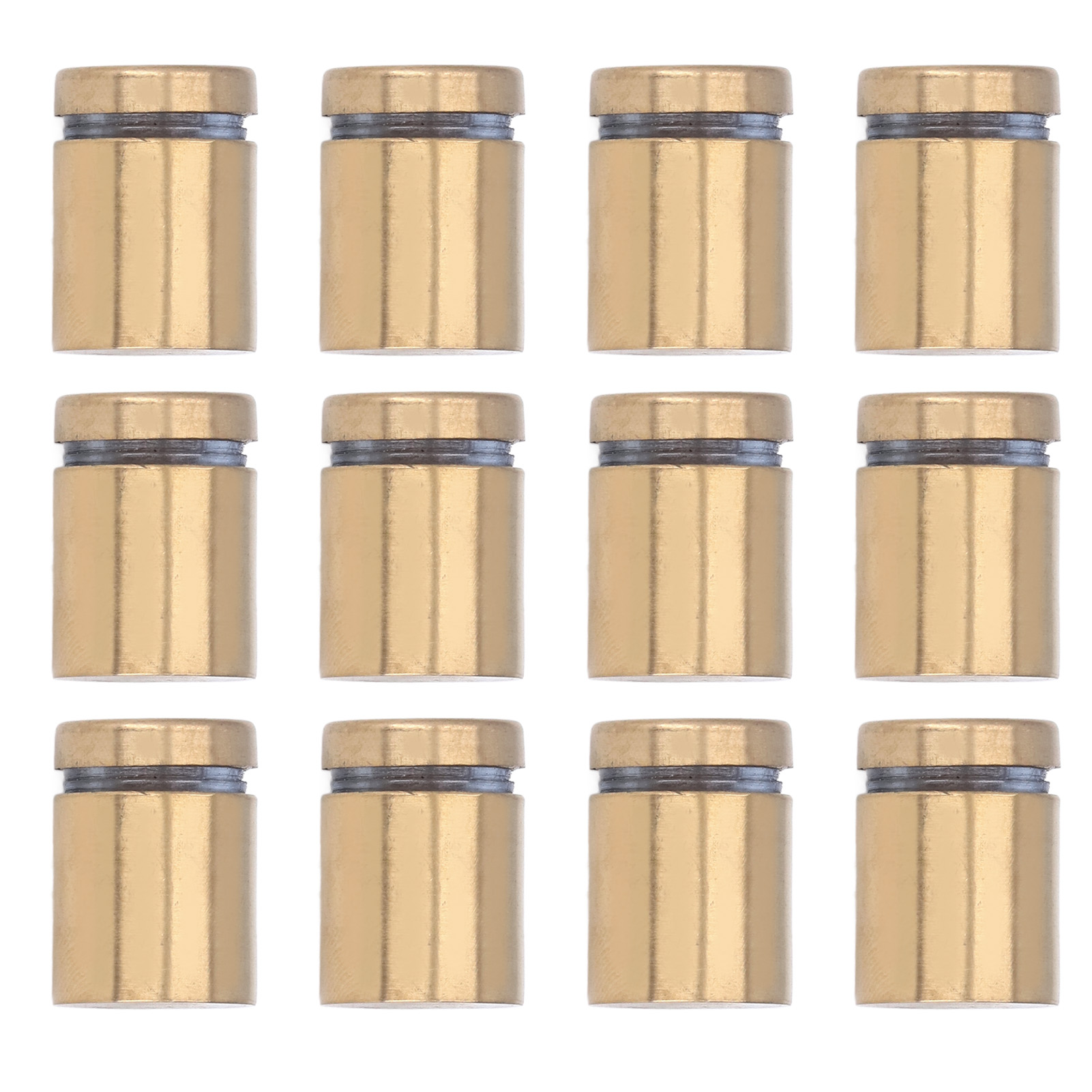 Set Mit 12 Werbenägeln Aus Gebürstetem, Goldplattiertem Edelstahl, Abstandsschrauben