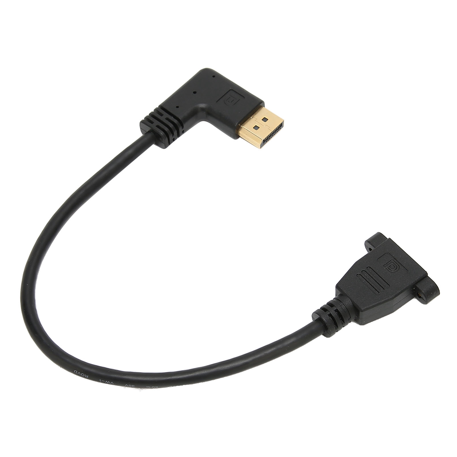90°-winkel-displayport-kabel Mit Zwei Verriegelungsbuchsen, 4k Hd, Displayport-zu-dp-1.2-adapter