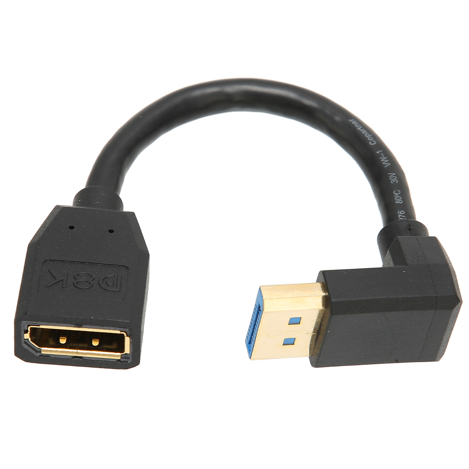 Displayport Dp1.4-verlängerungskabel, 90-grad-displayport-verlängerungsadapter (stecker Auf Buchse) Für 8k 60hz Und 4k 144hz