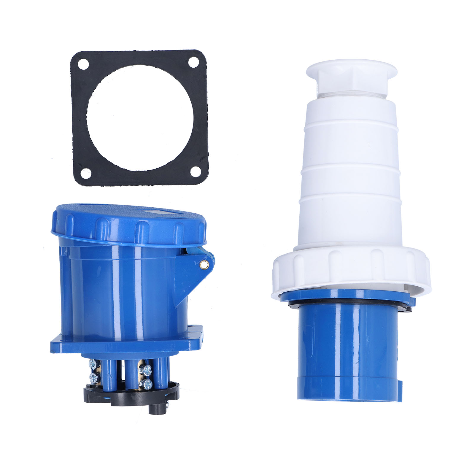 Industriestecker- Und -buchsenset 220–250 V 63 A 2p+e Ip67 Wasserdicht, 3-poliger Drehstrom-unterputzstecker